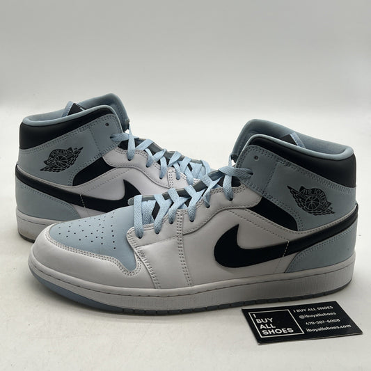 Size 12 - Air Jordan 1 Mid SE White Ice Blue (DV1308-104)