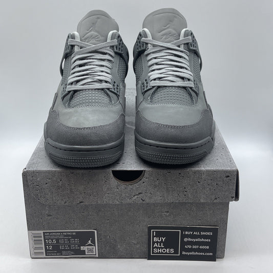 Size 10.5 - Air Jordan 4 Retro SE Wet Cement Grey Suede (FQ7928-001)