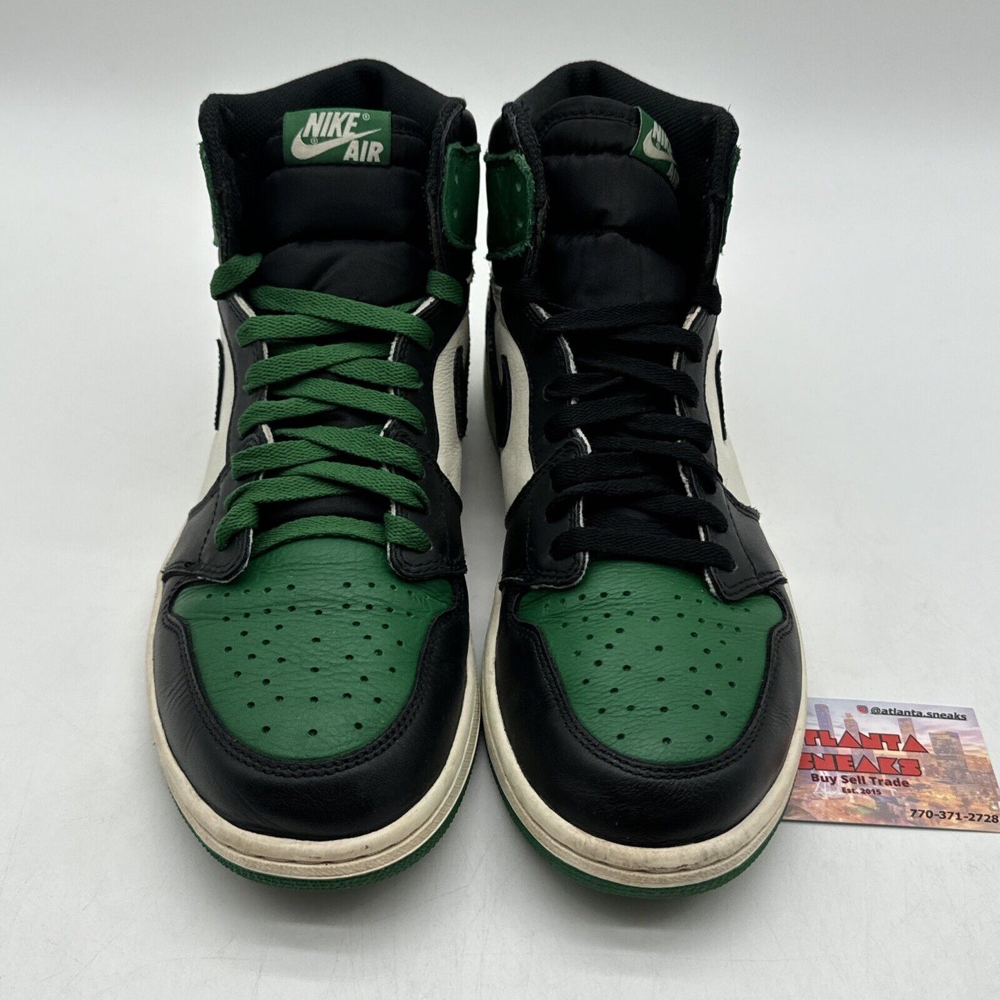 Size 10.5 - Jordan 1 Retro High OG Pine Green 2018 Cream White Leather Tumbled