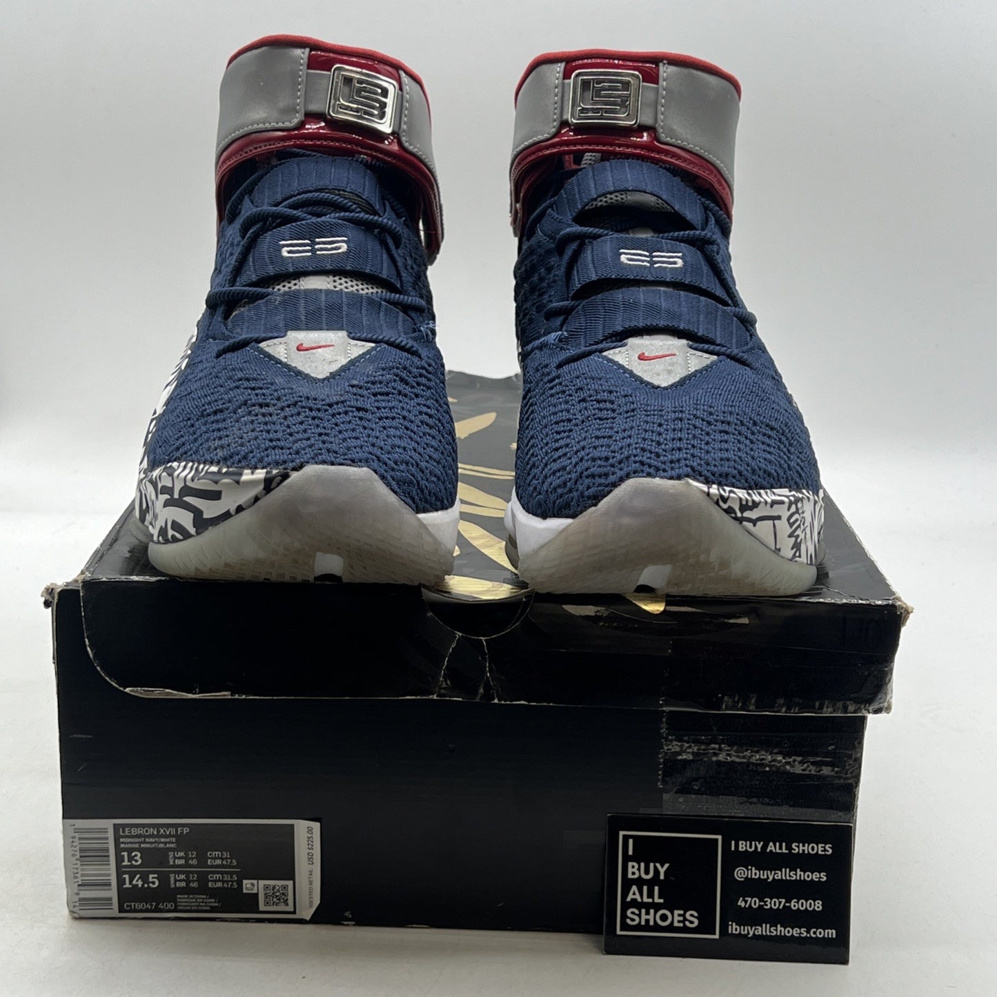 Size 13 - Nike LeBron 17 LeBron 4 Cold Blue Graffiti (CT6047-400)