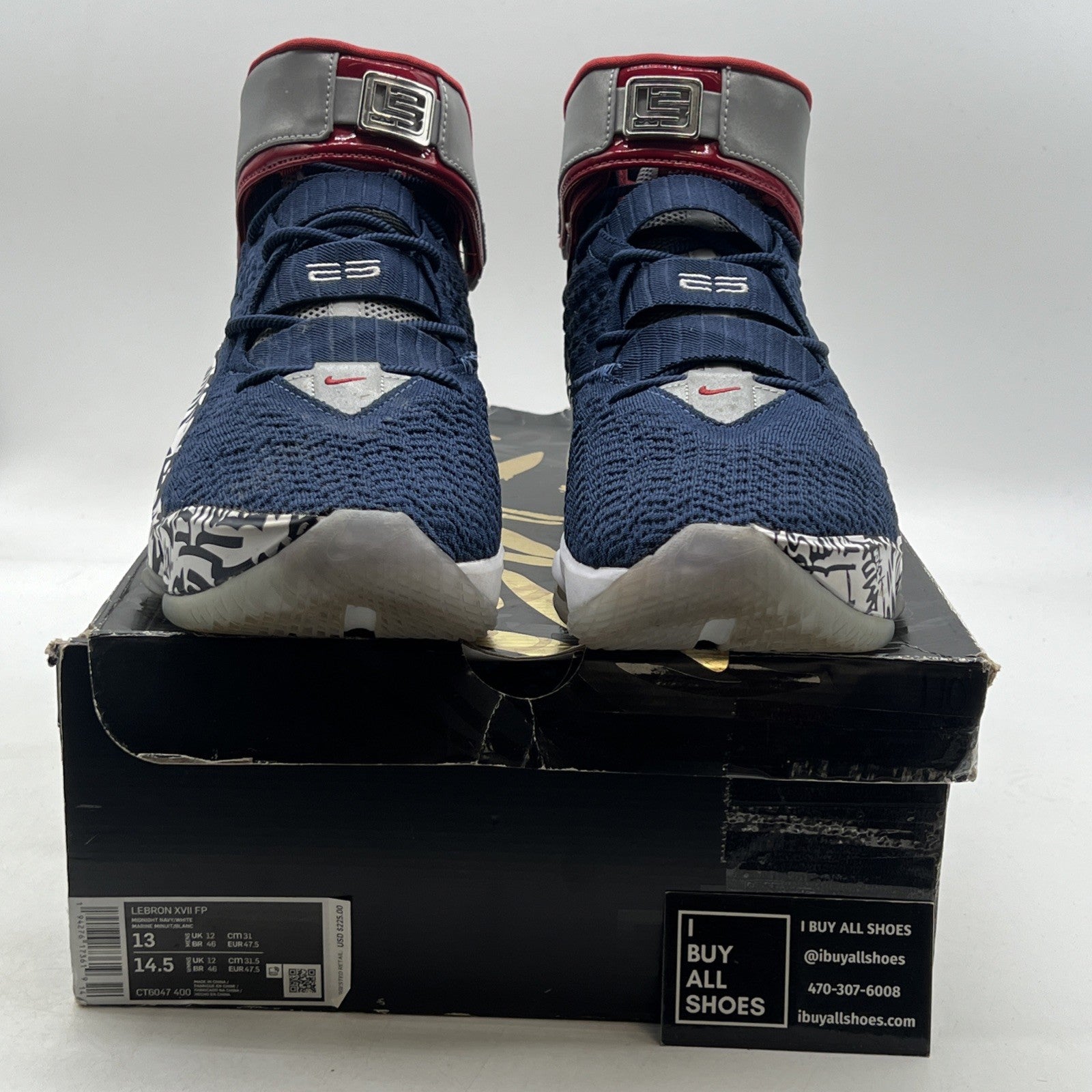 Size 13 - Nike LeBron 17 LeBron 4 Cold Blue Graffiti (CT6047-400)