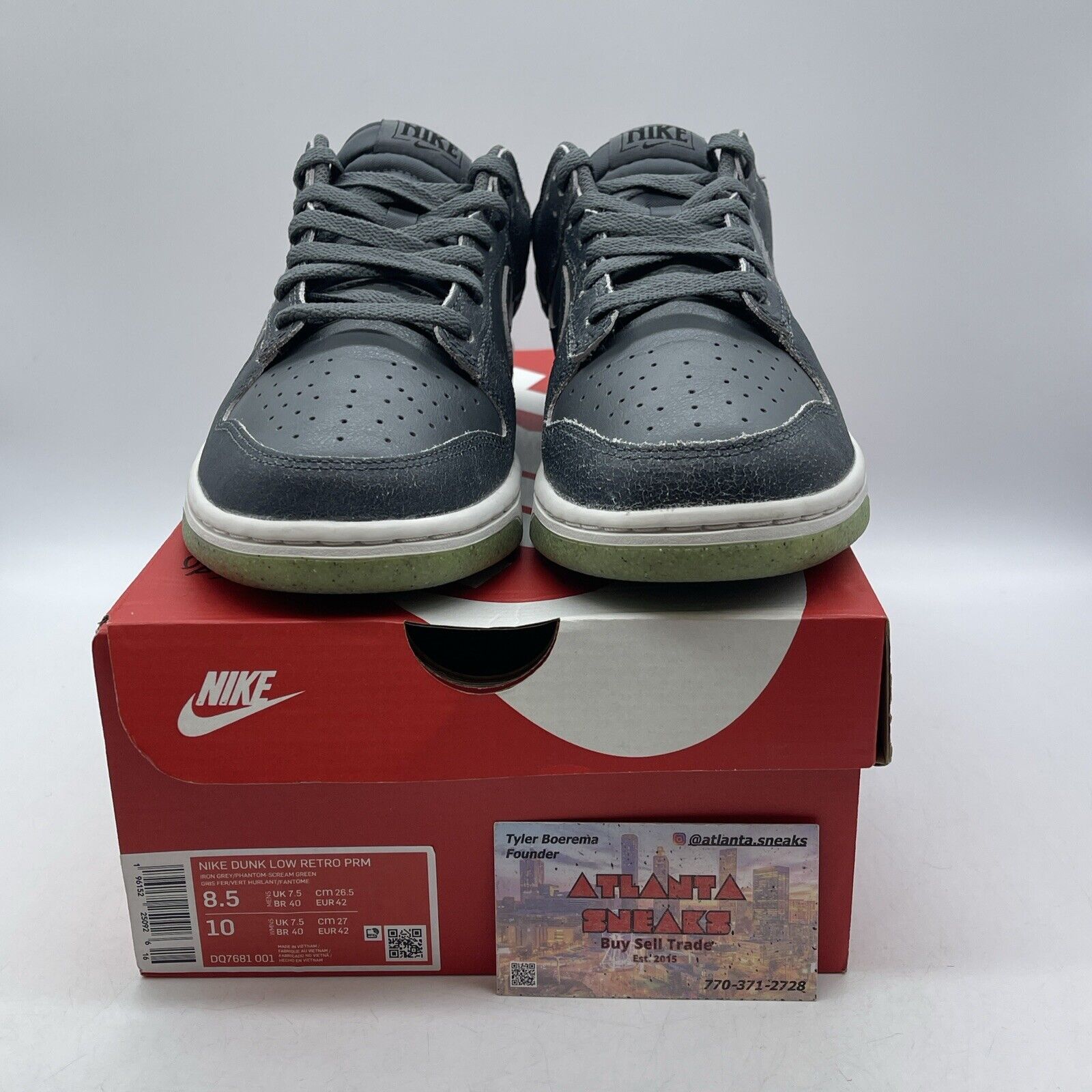 Size 8.5 - Nike Dunk SE Low Halloween - Cauldron Grey Green White (DQ7681-001)