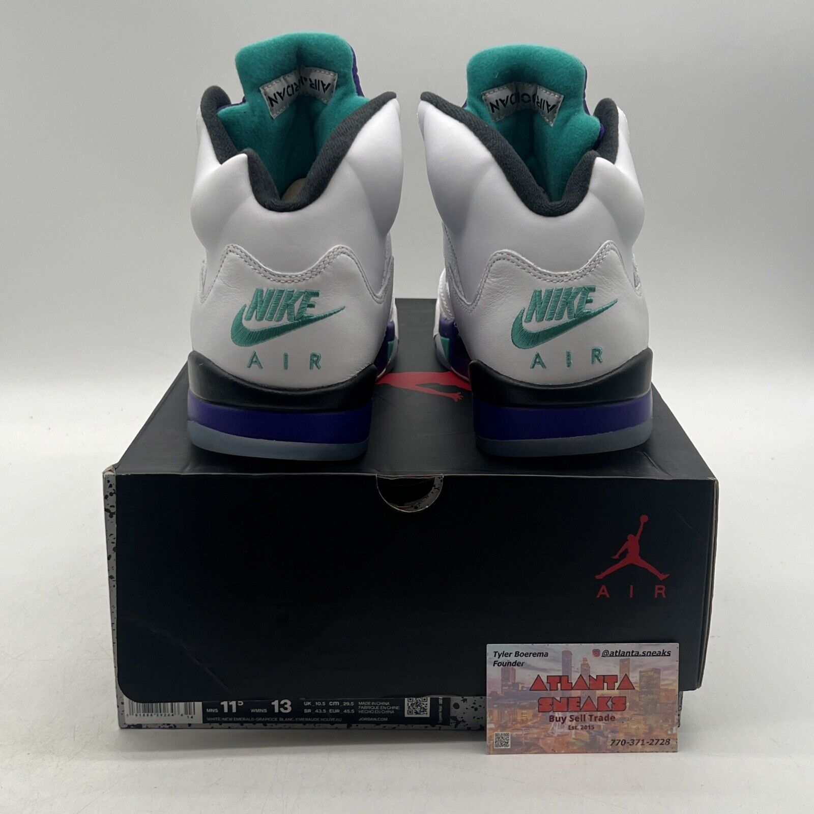 Size 11.5 - Air Jordan 5 Retro NRG Fresh Prince White Aqua Purple (AV3919-135)