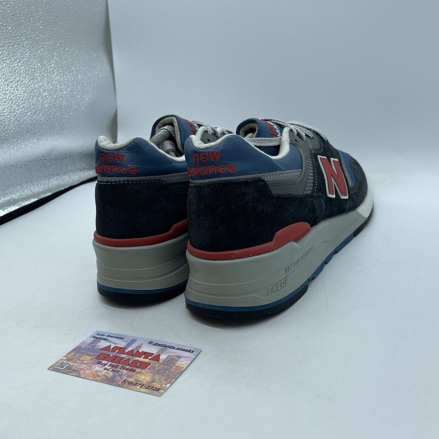 Size 11 - New Balance 997 Blue Black Red Grey Suede Leather (M997JNB)