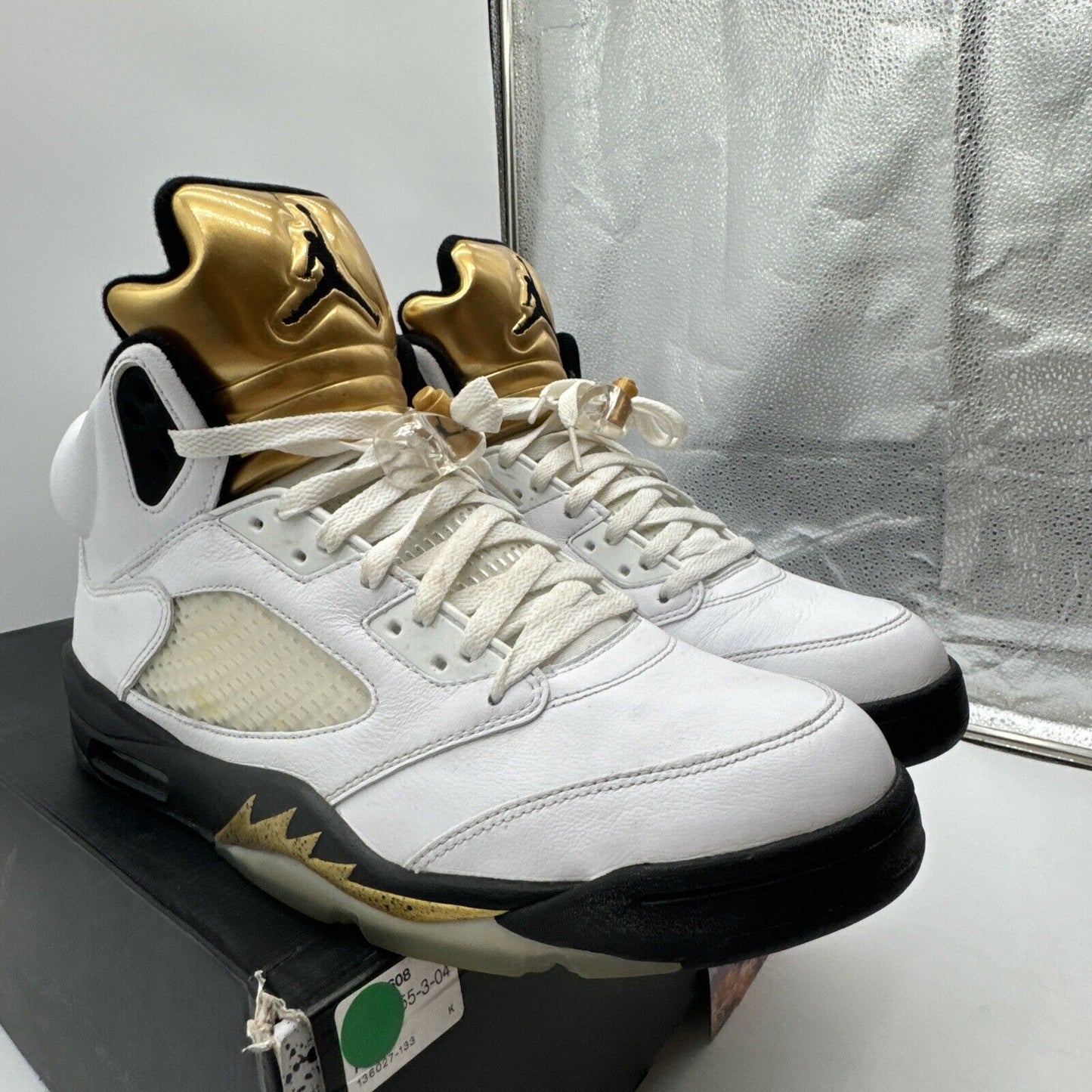 Size 12 - Jordan 5 Retro Olympic 2016 White Gold Black Icy Soles OG All Speckle
