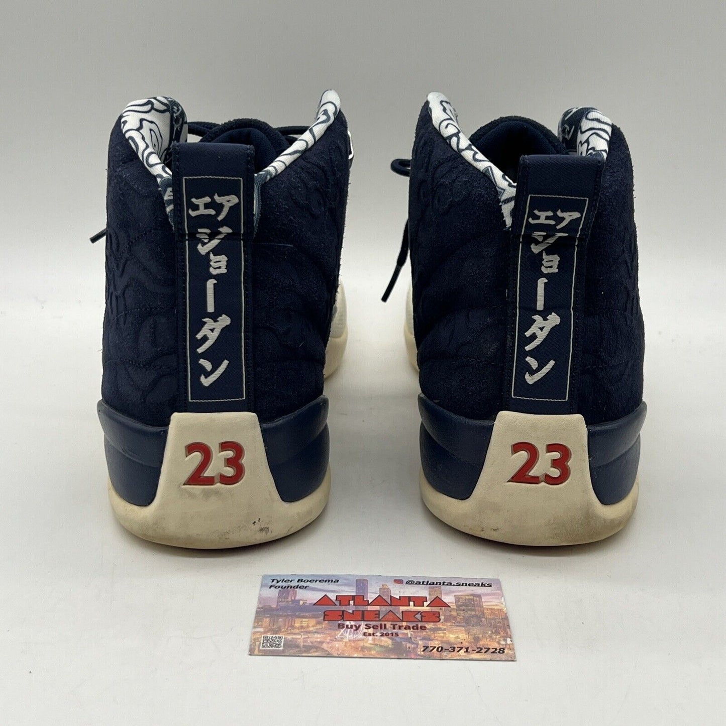 Size 13 - Air Jordan 12 Retro International Flight Suede White Navy Silver