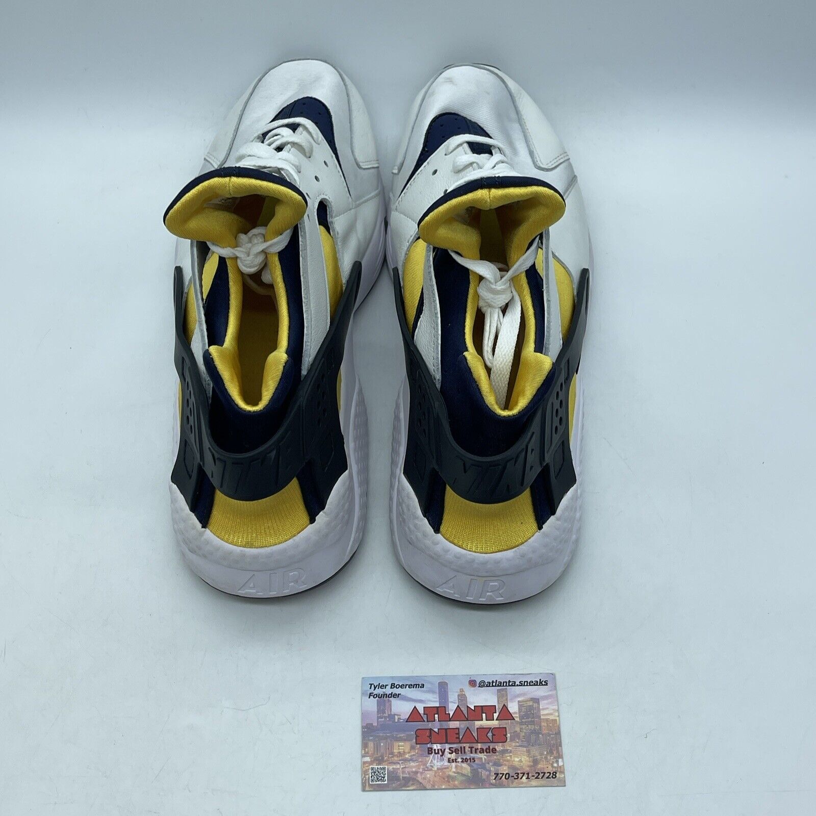 Size 13 - Nike Air Huarache Michigan Navy Yellow White (DD1068-107)