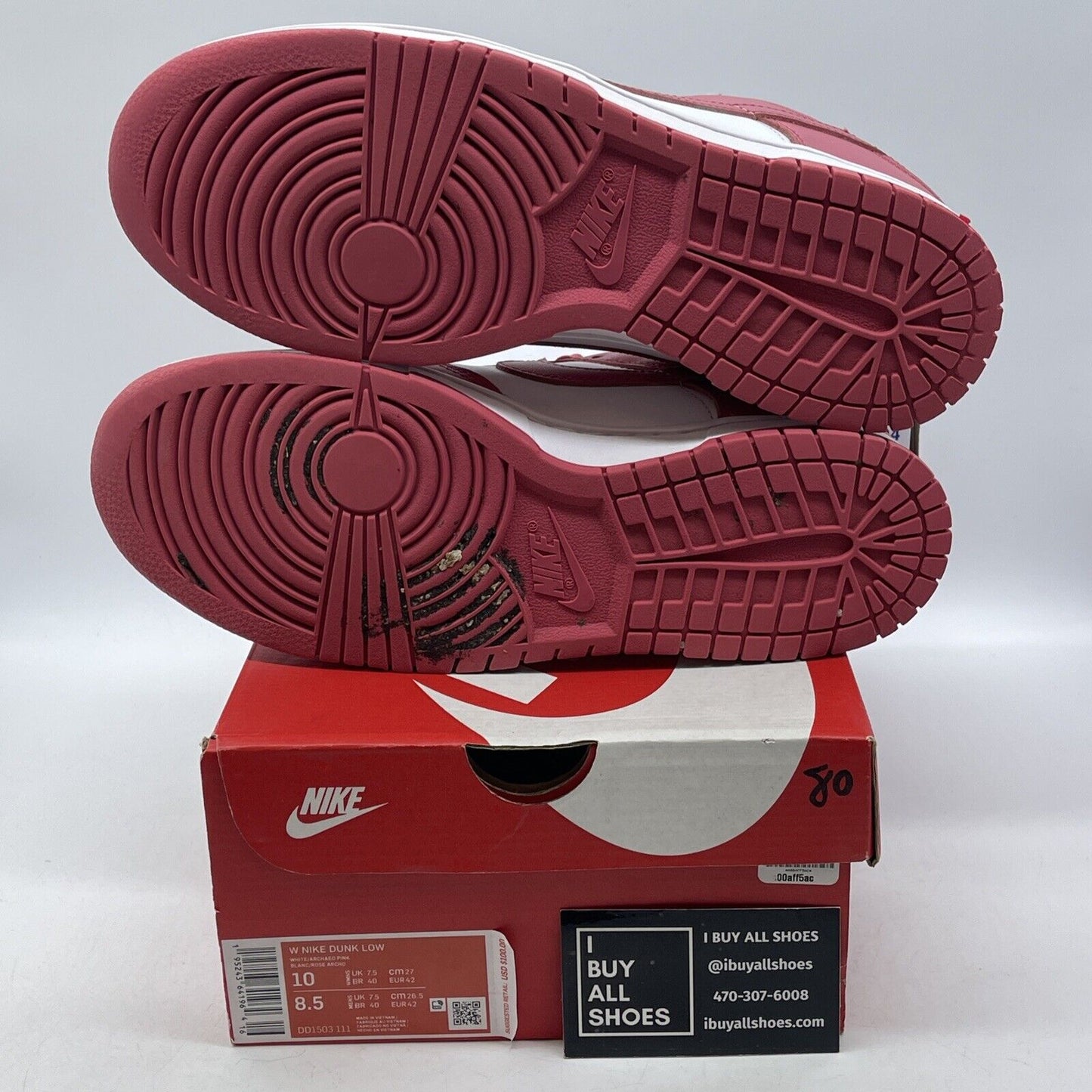 Size 10W - Nike Dunk Low Archeo Pink White Leather Suede (DD1503-111)