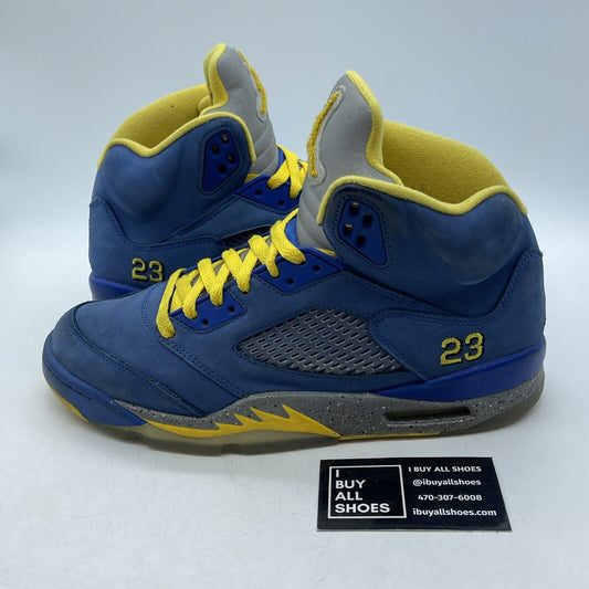 Size 10 - Air Jordan 5 Retro Laney Blue Grey Yellow Suede Leather (CD2720-400)