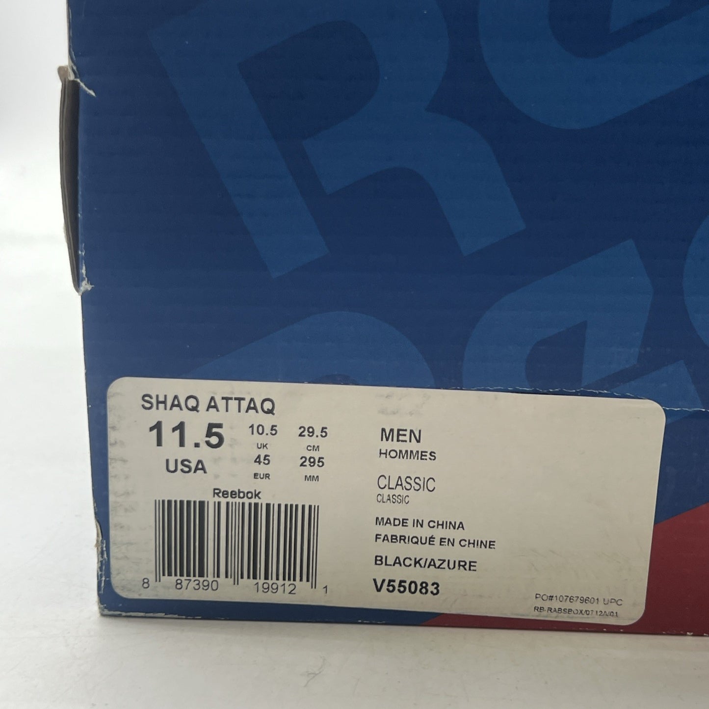 Size 11.5 - Reebok Shaq Attaq 2013 Black Azure (V55083)