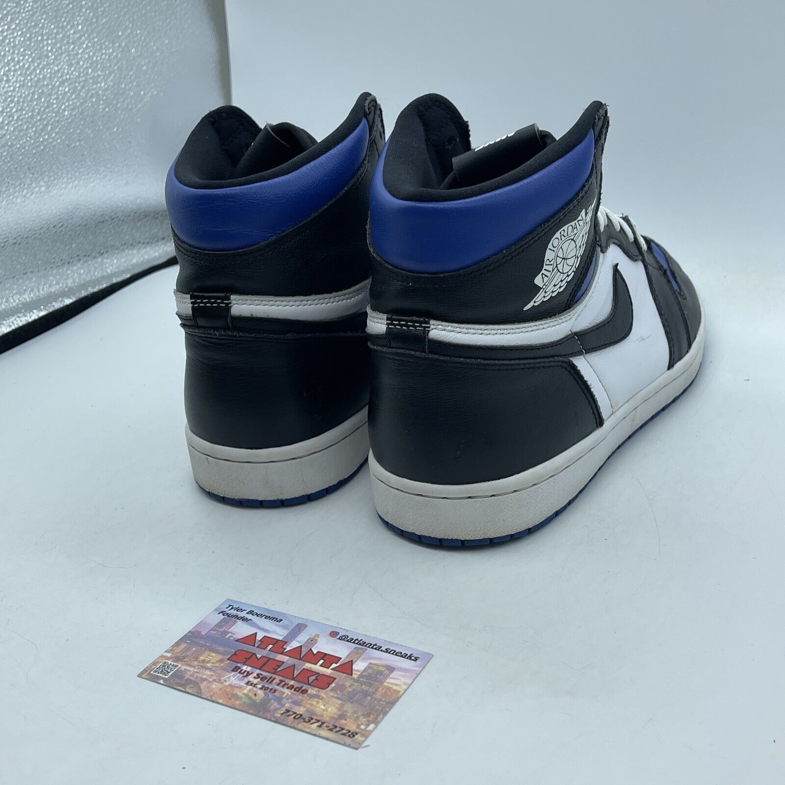 Size 9.5 - Jordan 1 Retro OG High Royal Toe Black Blue White (555088-041)