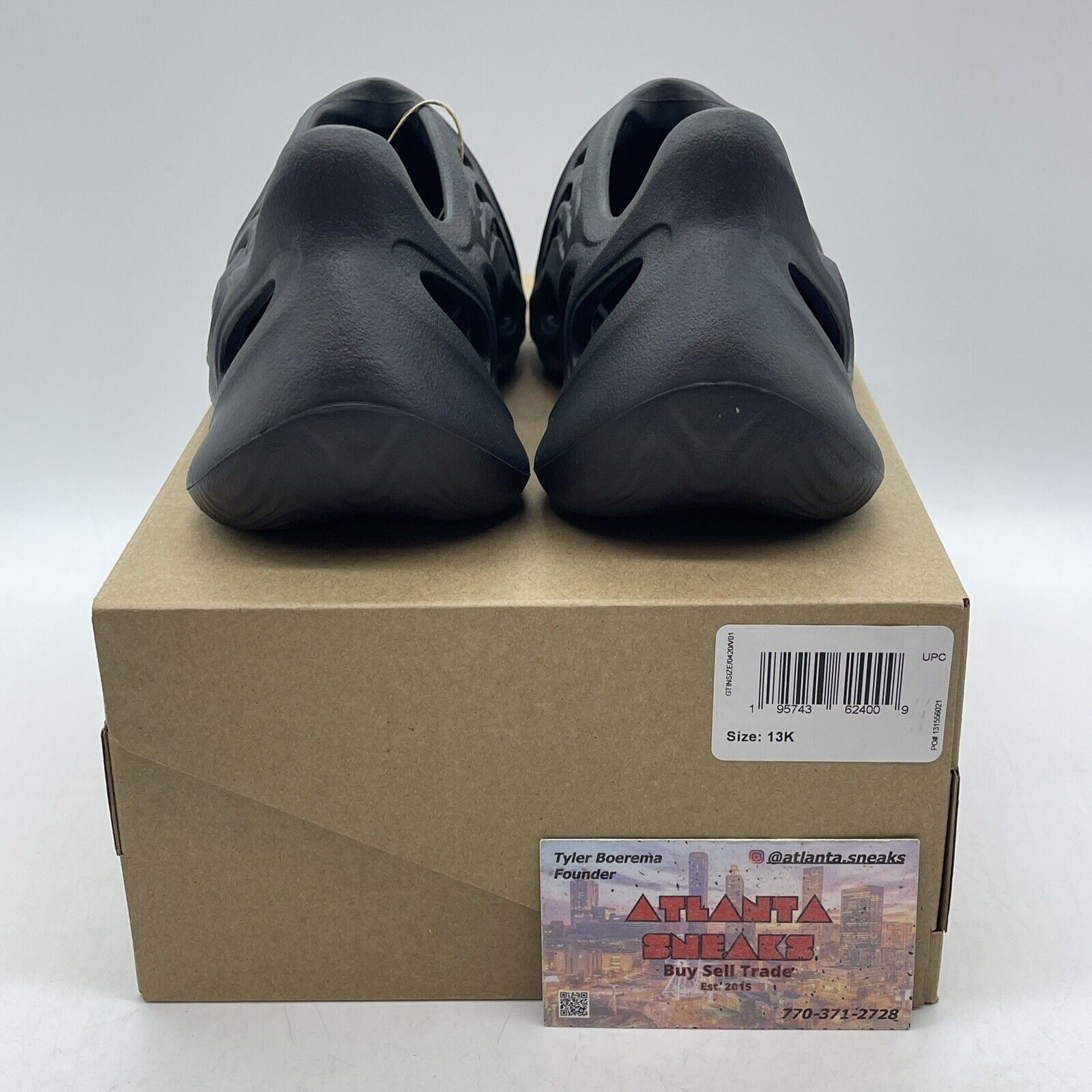 Size 13K - Adidas Yeezy Foam Runner Onyx Kids Black Rubber (HP5347)