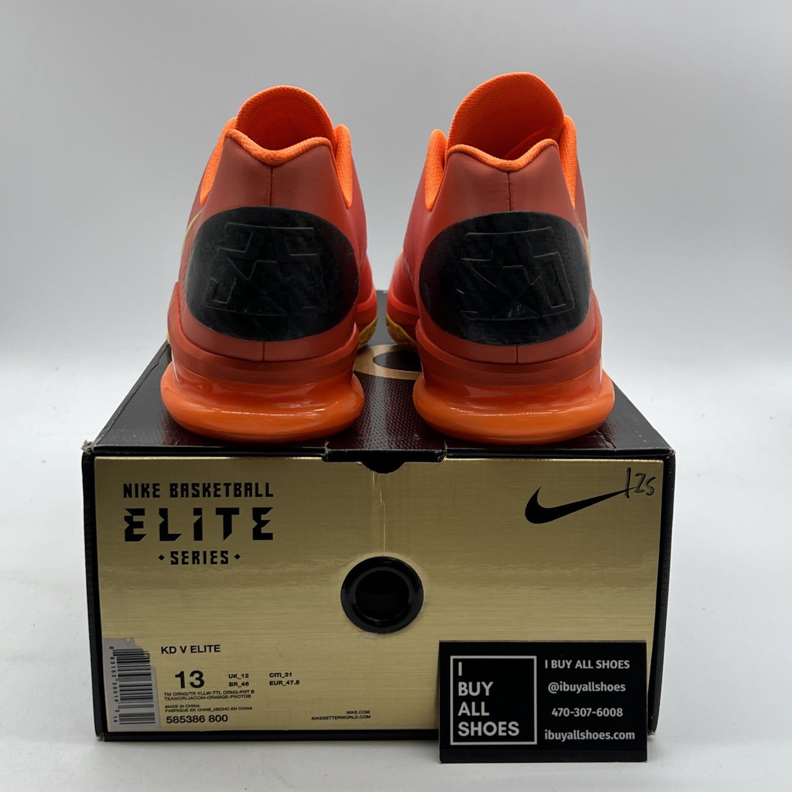 Size 13 - Nike KD 5 Elite Team Orange (585386-800)