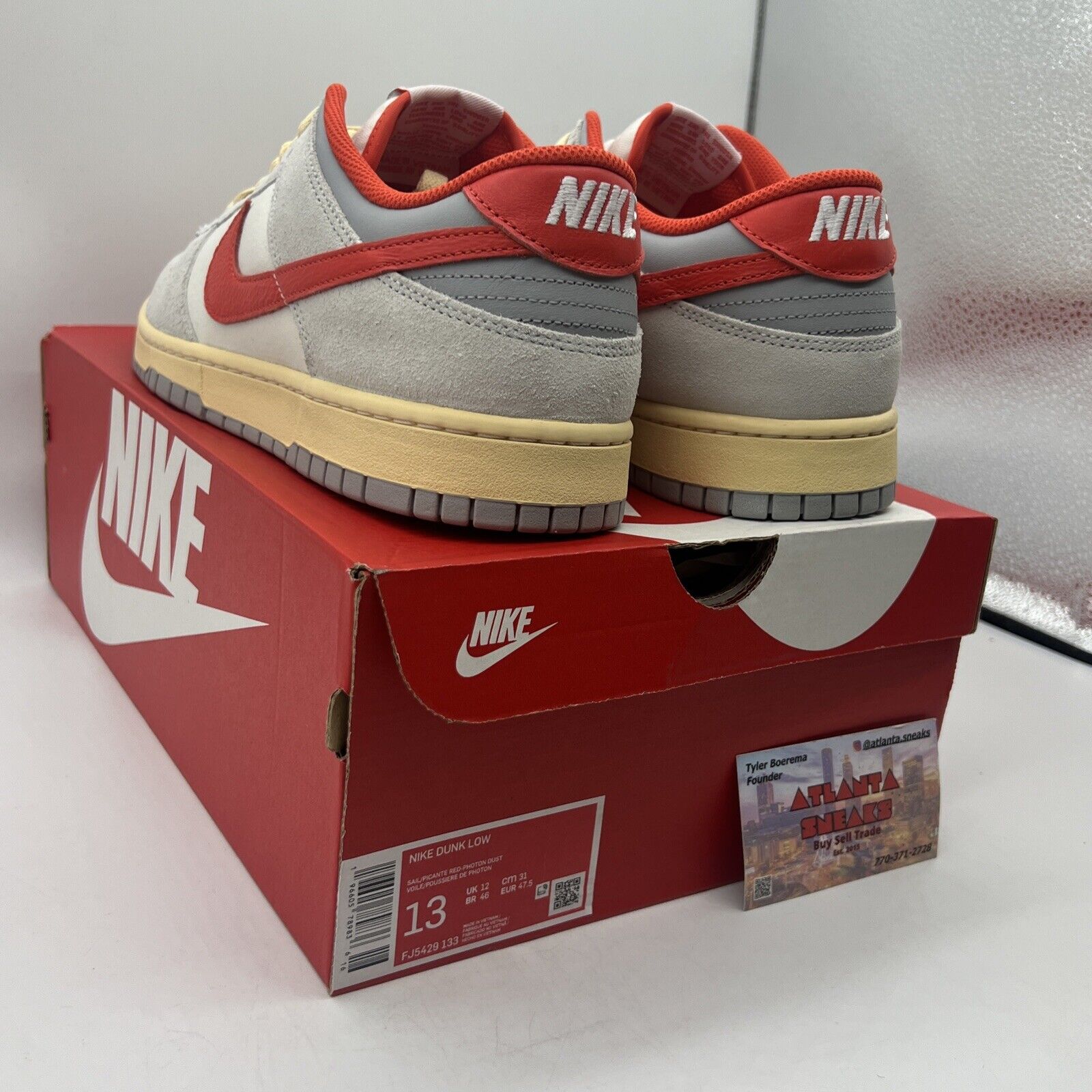 Size 13 - Nike Dunk Low Athletic Department - Picante Red Brand New Og All DS