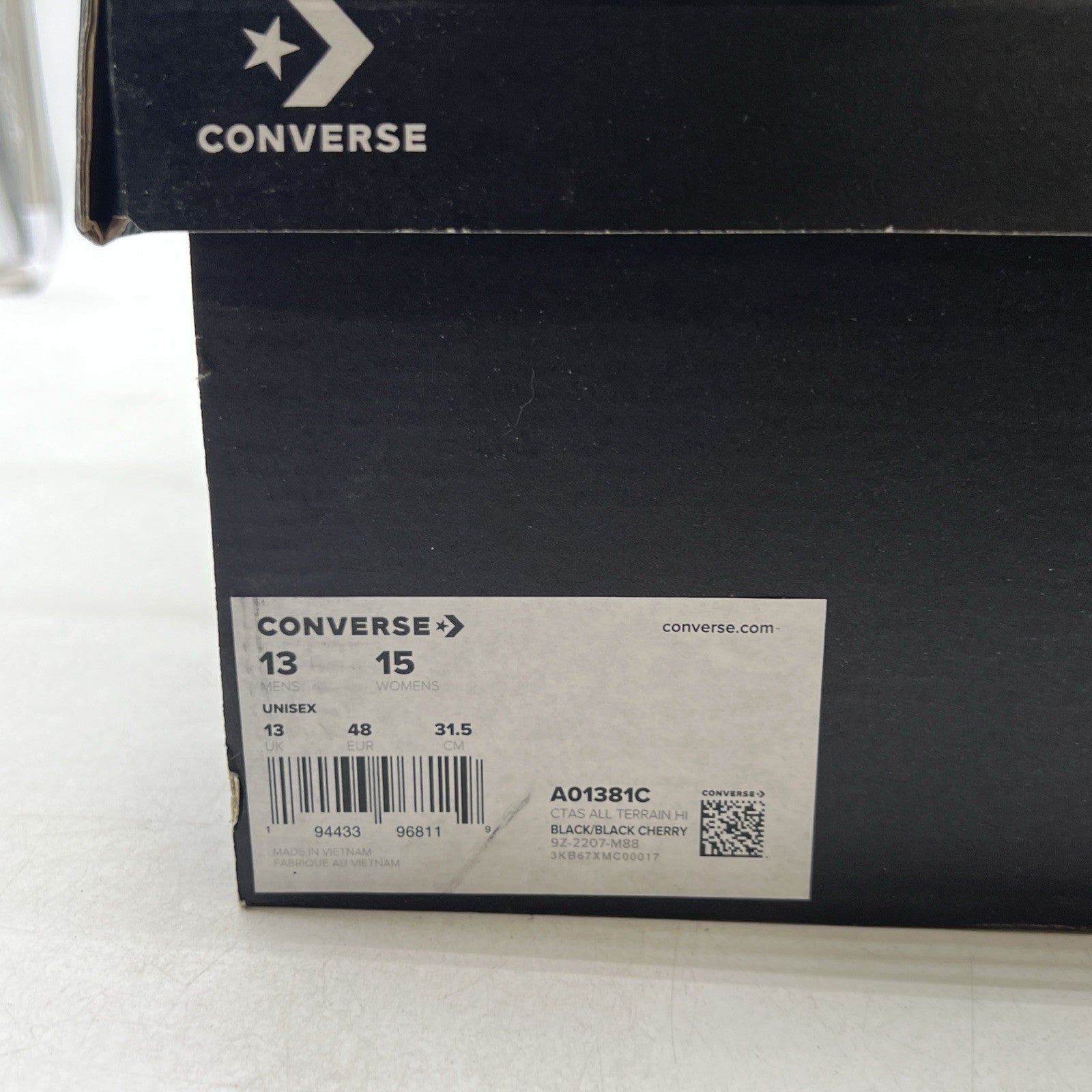 Size 15W - Converse Chuck Taylor All Star All Terrain HI Black/Maroon (A01381C)