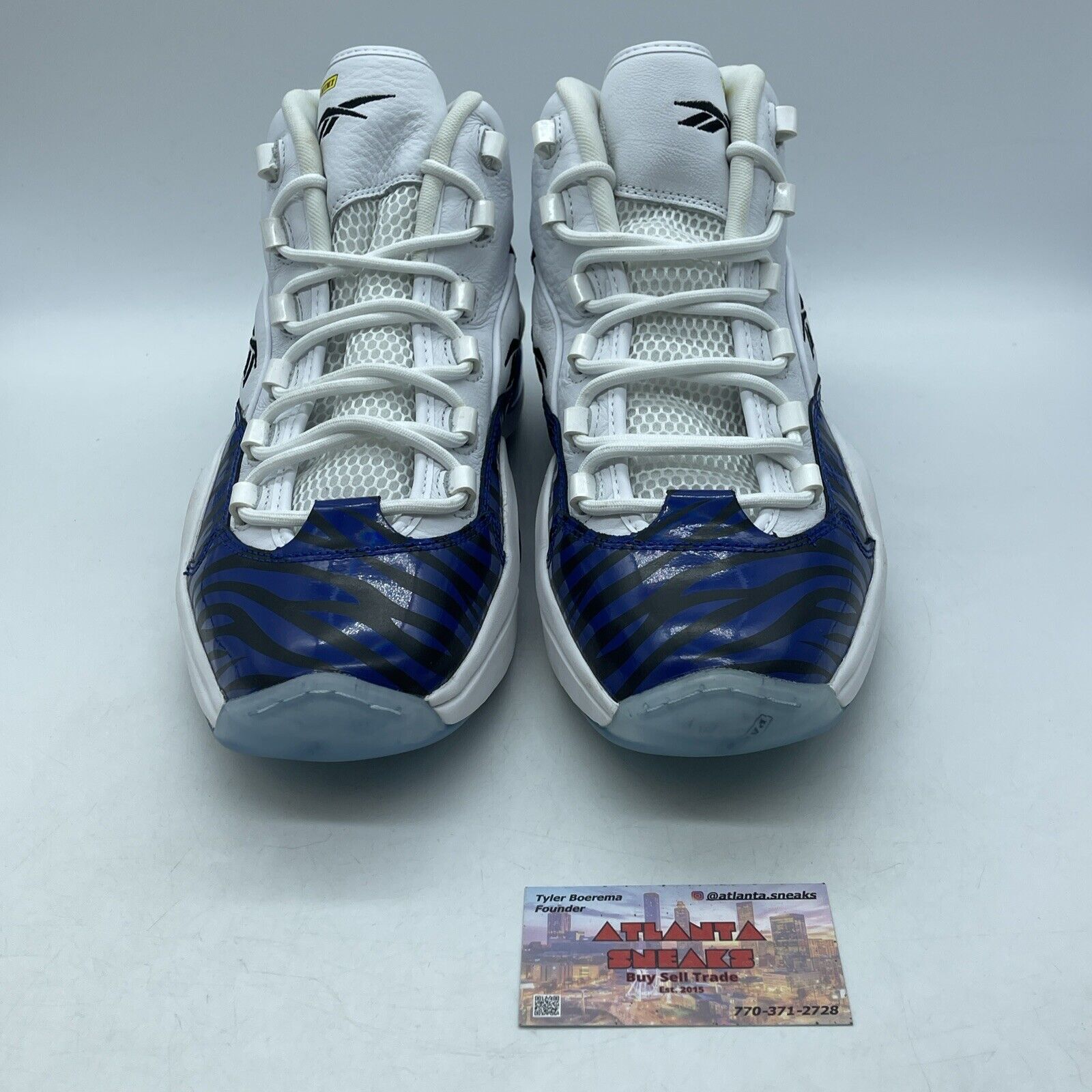 Size 13 - Reebok Panini x Question Mid Tiger Prizm Blue White (HQ1097)