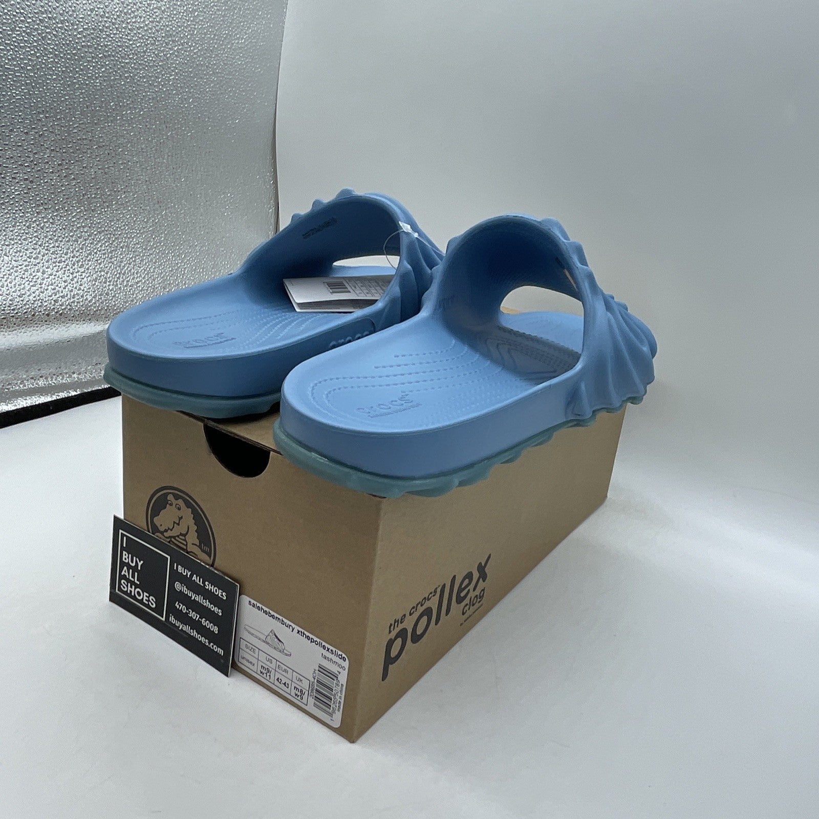 Size 11 - SALEHE BEMBURY X POLLEX SLIDES Blue Rubber (208685-4OH)