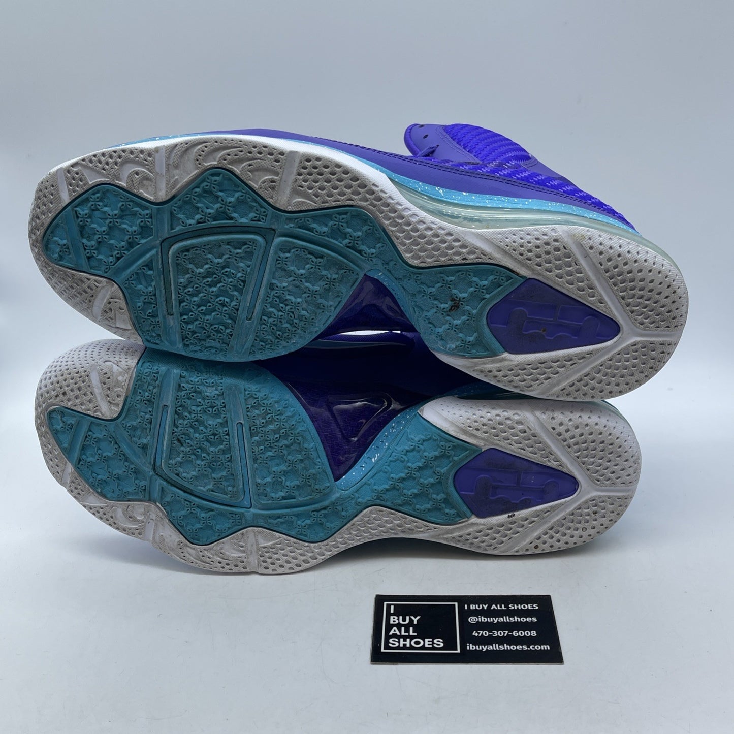 Size 13 - Nike LeBron 9 Summit Lake Hornets Purple Blue Leather (469764-500)
