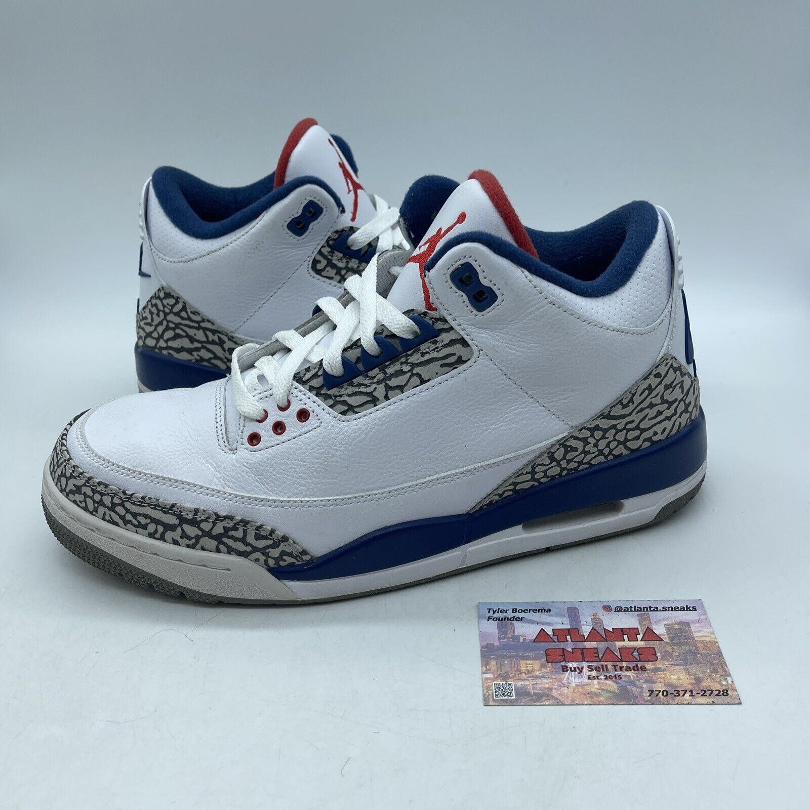 Size 10.5 - Jordan 3 Retro OG Mid True Blue White Leather Suede (854262-106)