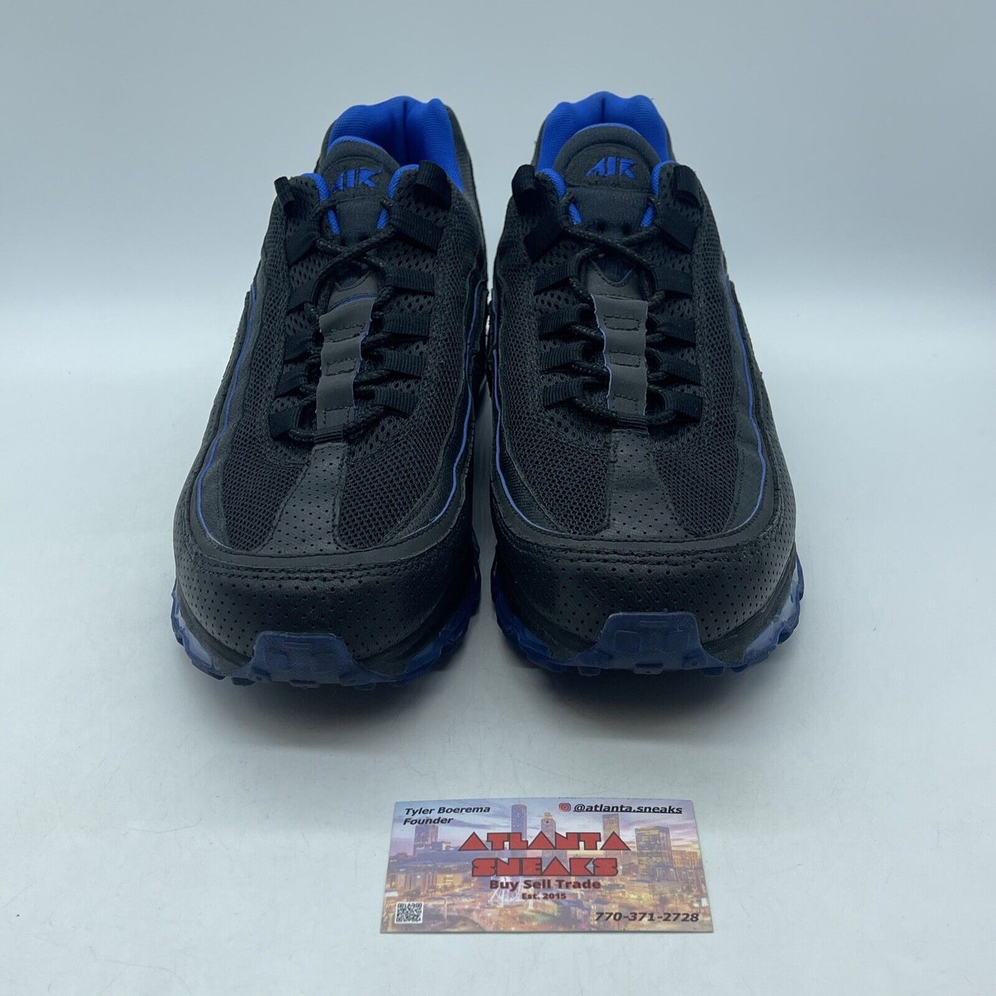 Size 11 - Nike Air Max 24-7 Black Blue Suede Leather (397252-003)