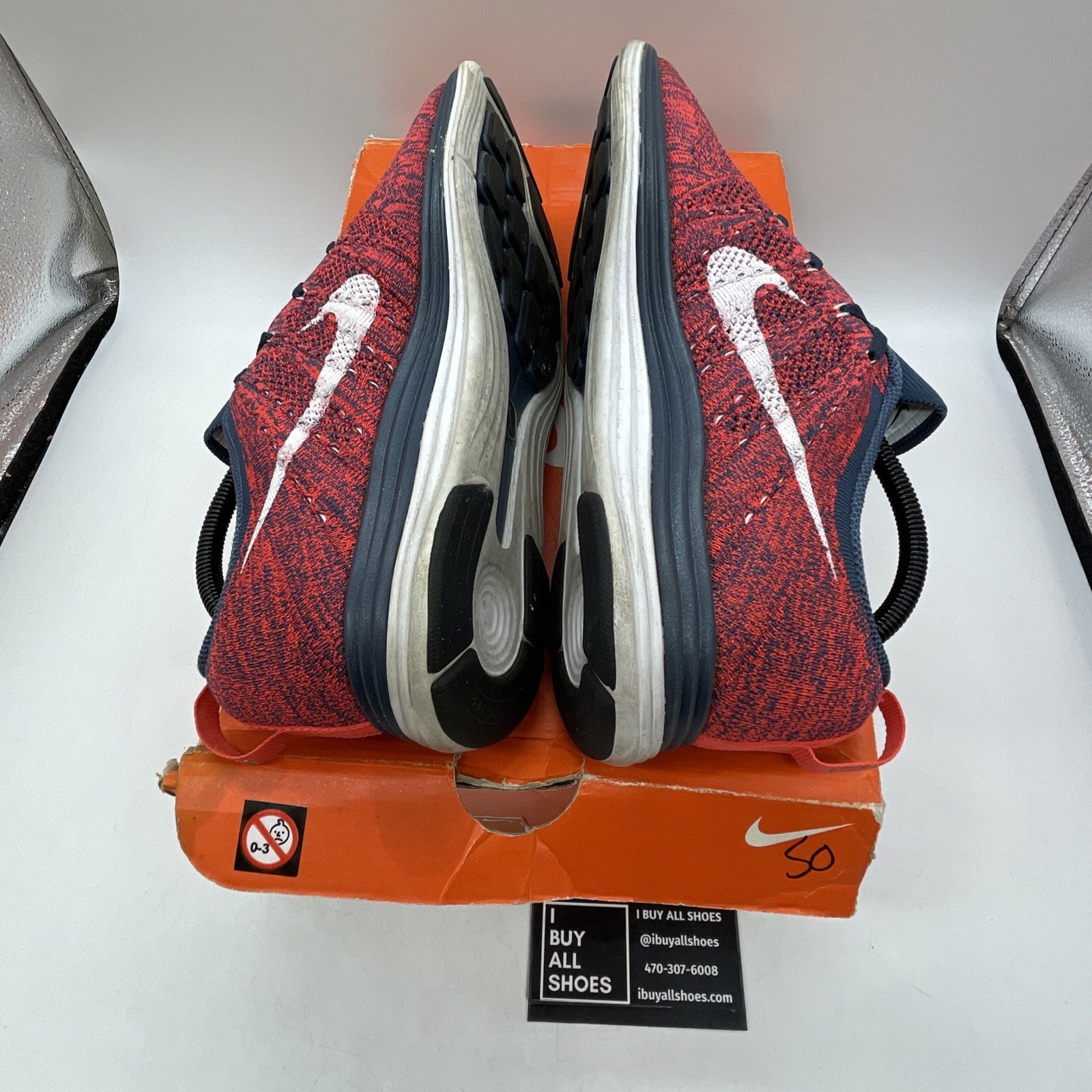 Size 9 - Nike Flyknit Lunar 1+ Red (554887-461)
