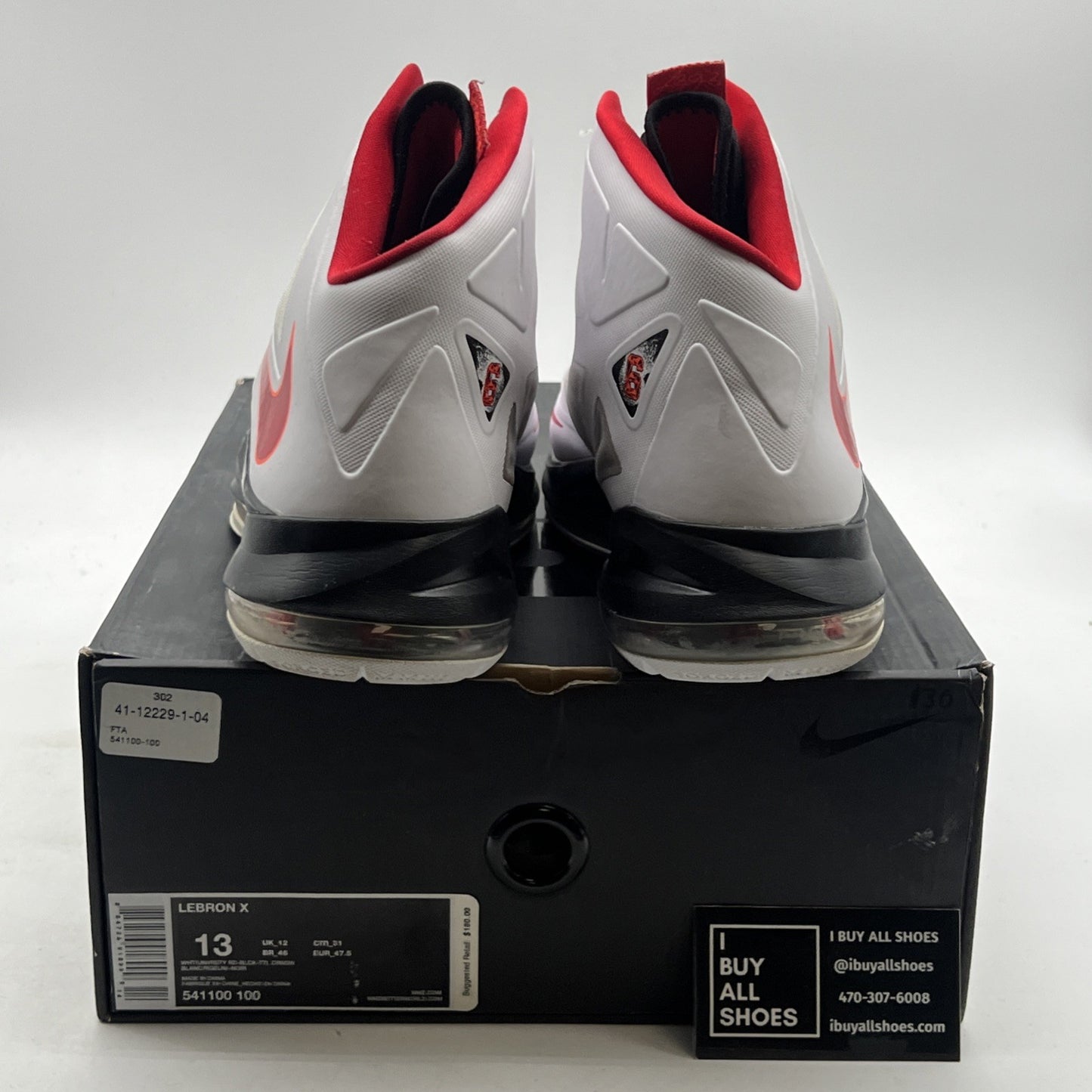 Size 13 - Nike LeBron 10 Heat Home (541100-100)