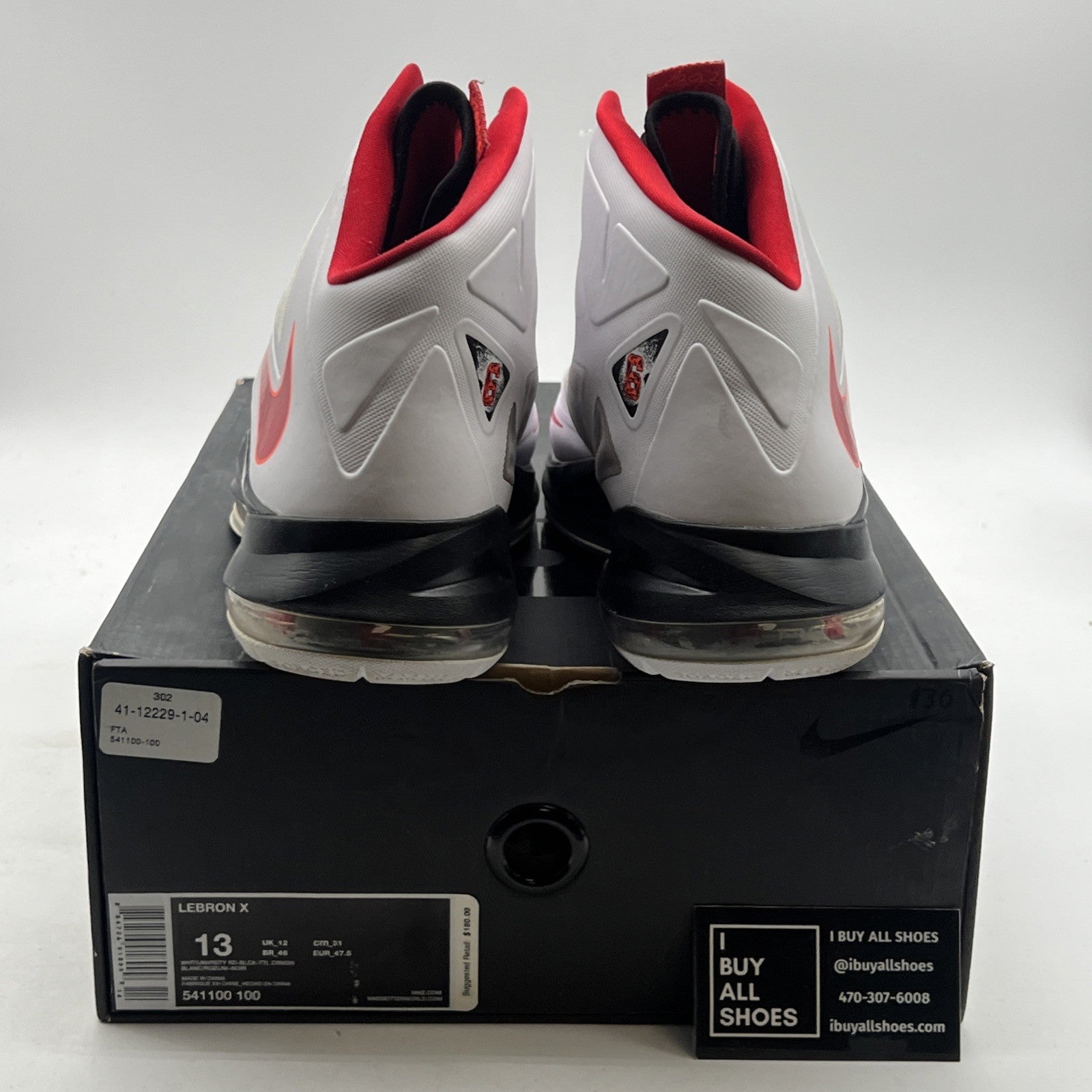 Size 13 - Nike LeBron 10 Heat Home (541100-100)
