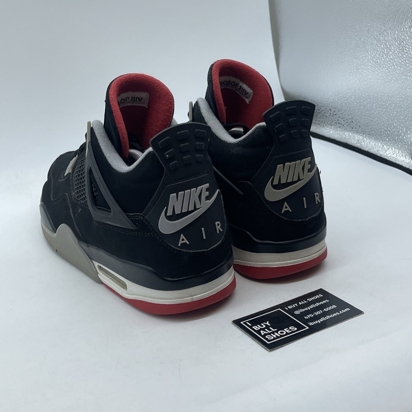 Size 12 - Jordan 4 Retro OG Mid Bred 2019 Black Grey Suede (308497-060)