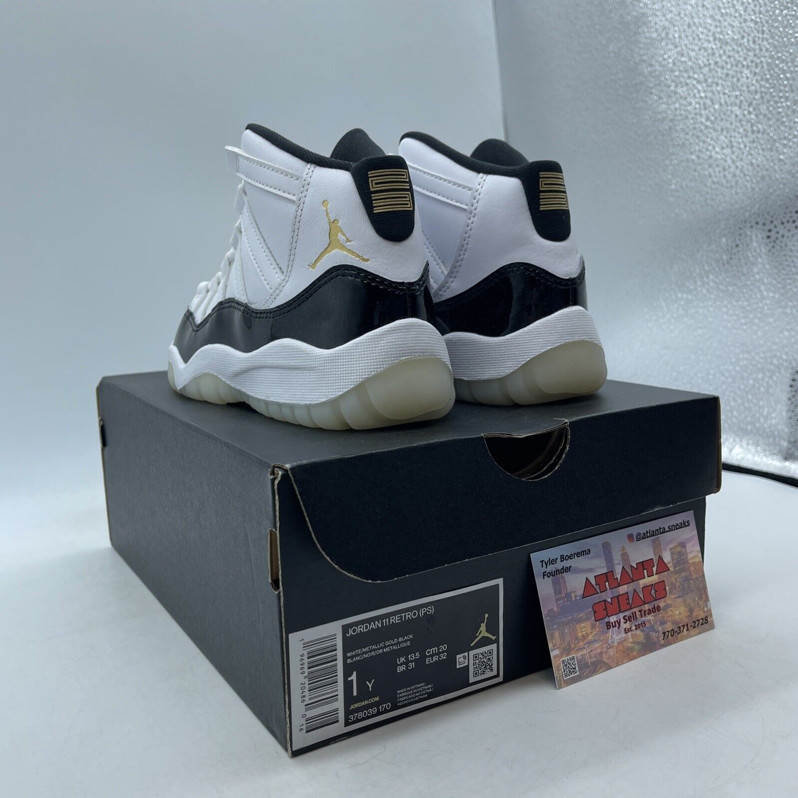 Size 1Y - Air Jordan 11 Retro Gratitude Defining Moments Black (378039-170)