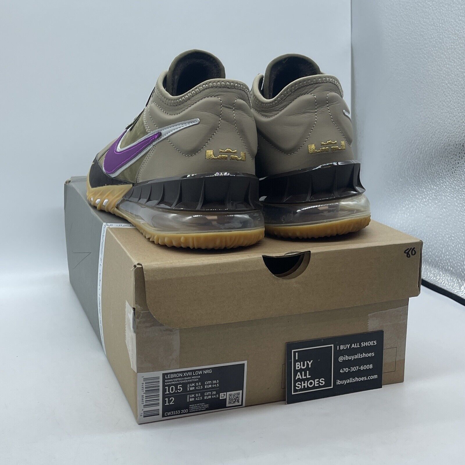 Size 10.5 - Nike atmos x LeBron 18 Low Viotech Brown Suede Leather (CW3153-200)