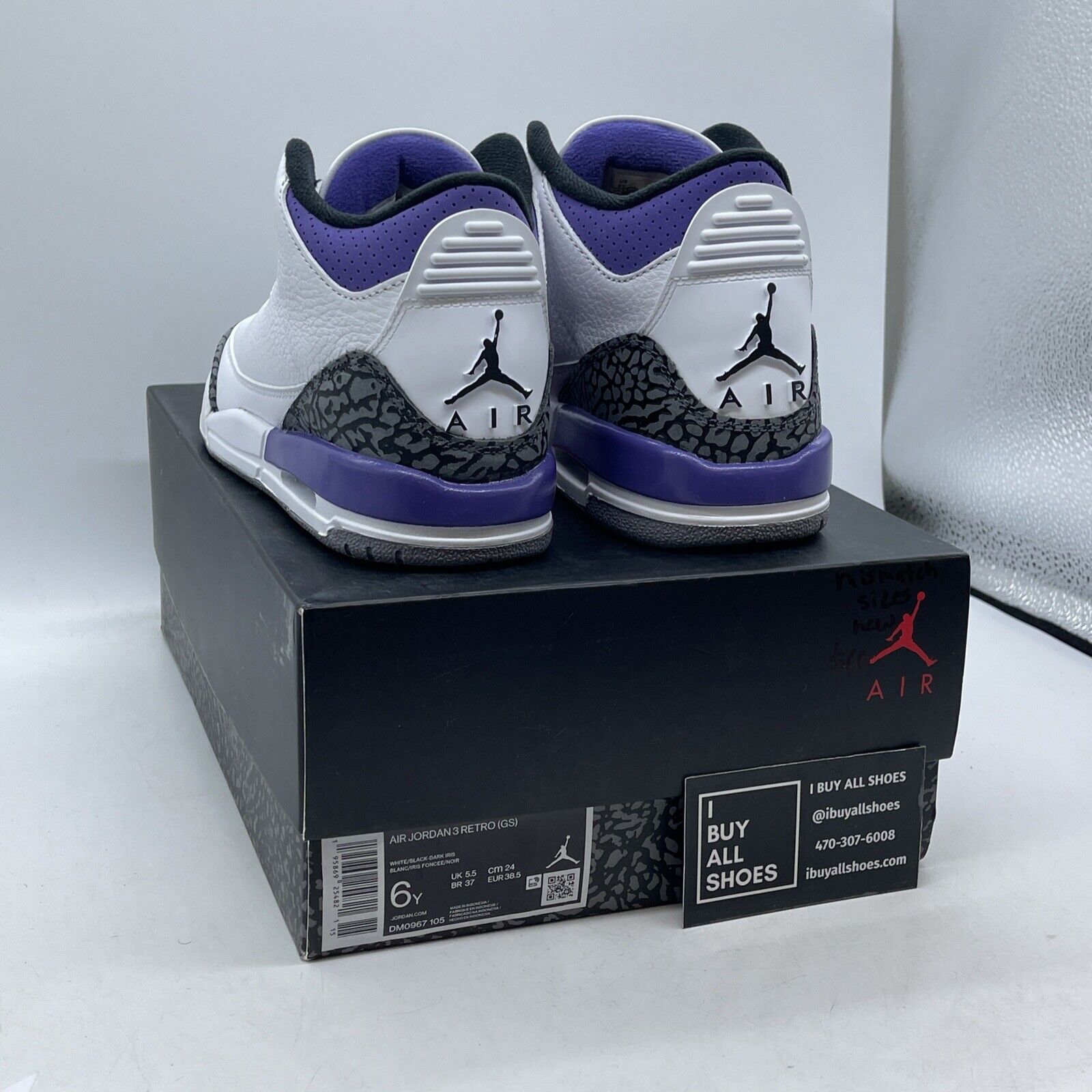 Size 4Y& 6Y- Jordan 3 Retro Mid Dark Iris Leather Suede (MISMATCH) (DM0967-105)