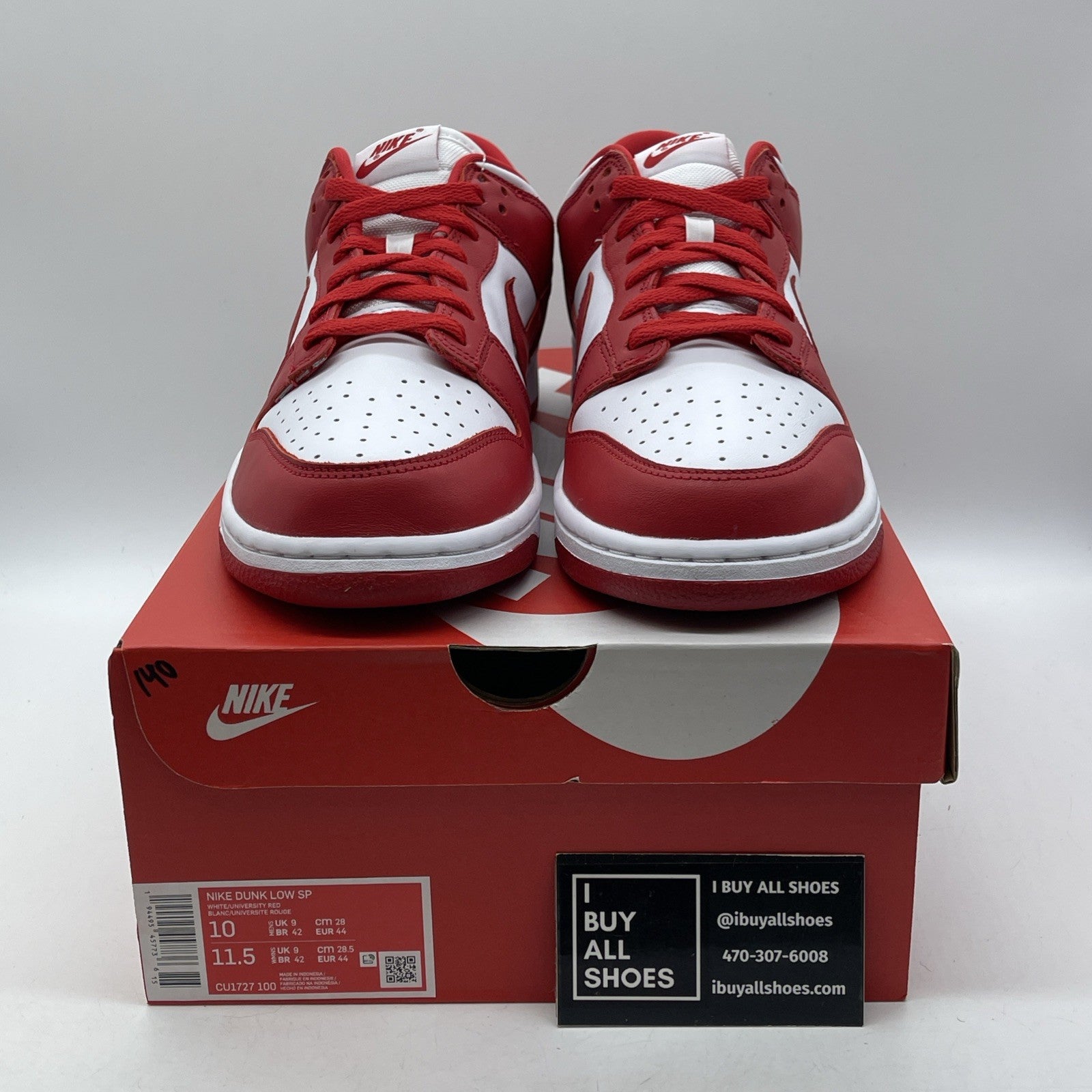 Size 10 - Nike Dunk Retro SP 2020 Low St. John's Red White Leather (CU1727-100)