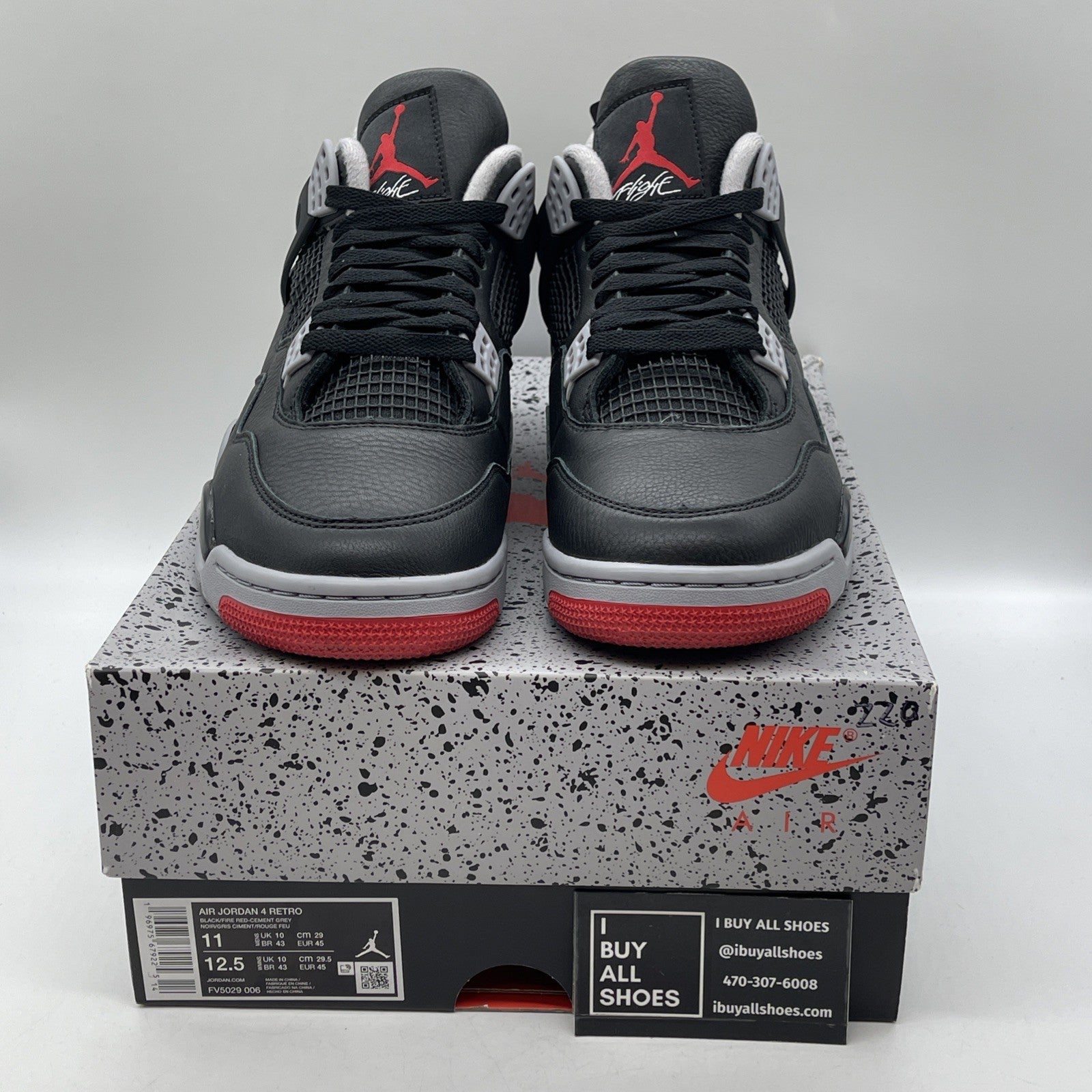 Size 11 - Air Jordan 4 Retro bred release 2012 (FV5029-006)