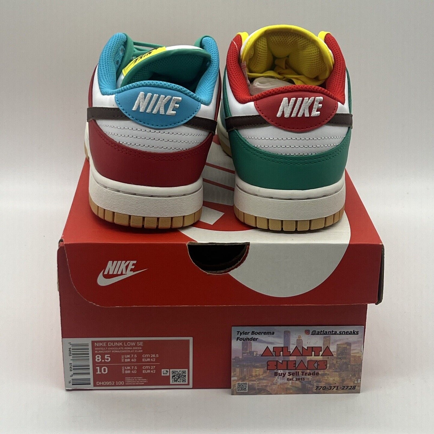 Size 8.5 - Nike Dunk SE Low Free.99 - White Brand New Og All Gum Yellow Blue DS