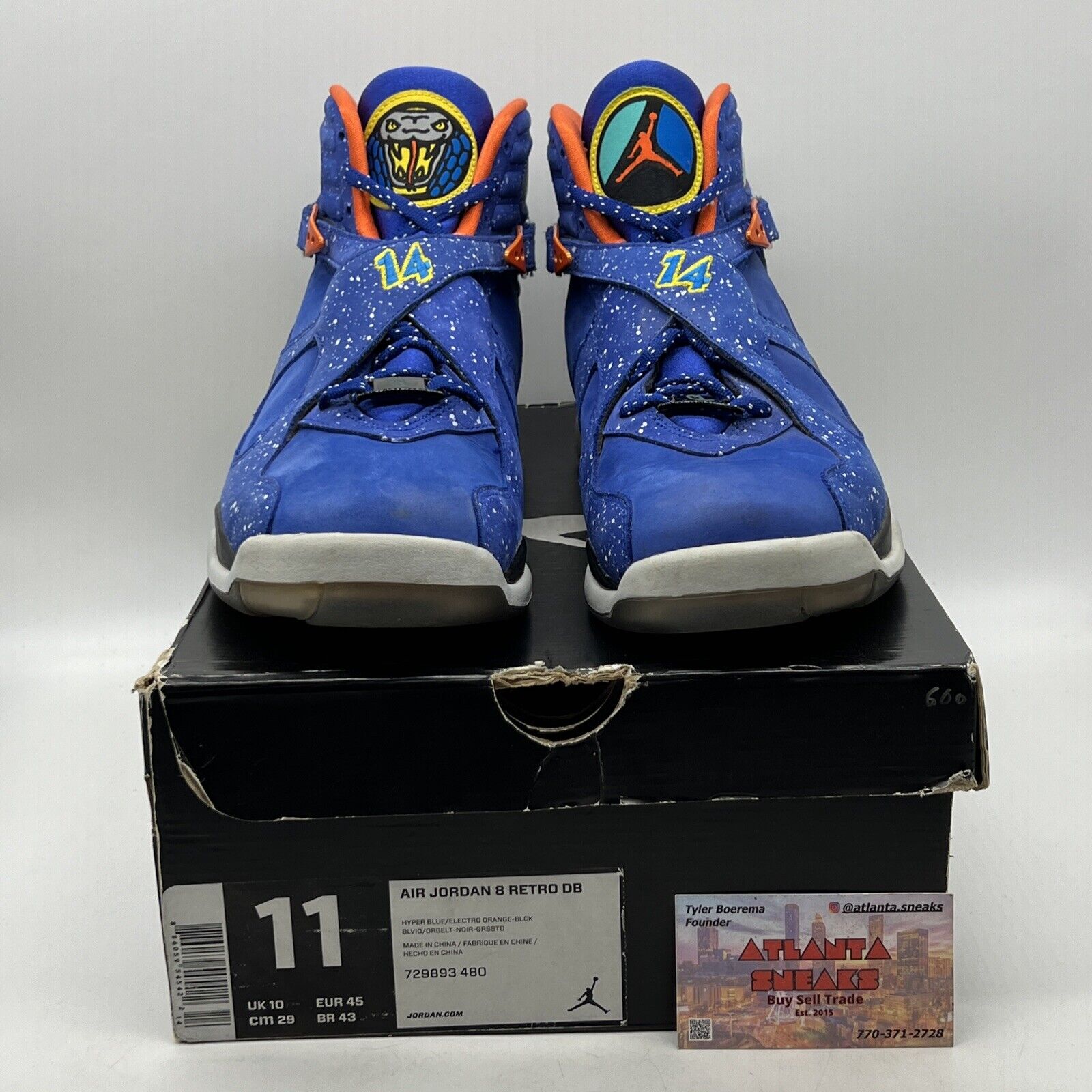 Size 11 - Air Jordan 8 Retro DB Doernbecher Blue Orange Suede (729893-480)