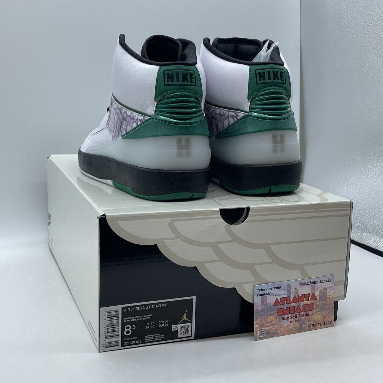 Size 8.5 - Air Jordan 2 Retro "H" Wings Green White Leather (DZ7391-103)