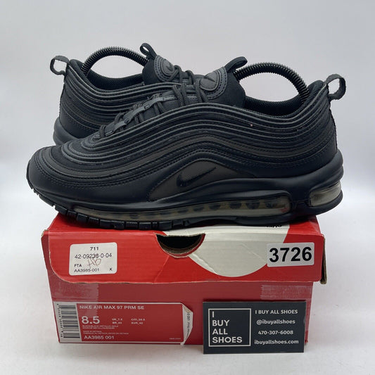 Size 8.5 - Nike Air Max 97 Gold Reflective Black Suede Leather (AA3985-001)