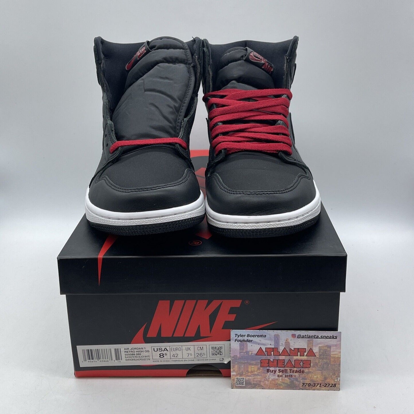 Size 8.5 - Air Jordan 1 Retro OG High Black Gym Red Suede (555088-060)