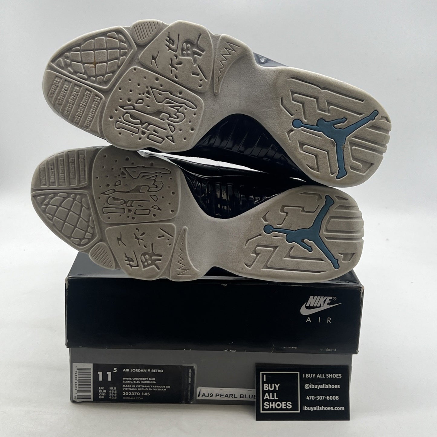 Size 11.5 - Air Jordan 9 Retro UNC (302370-145)