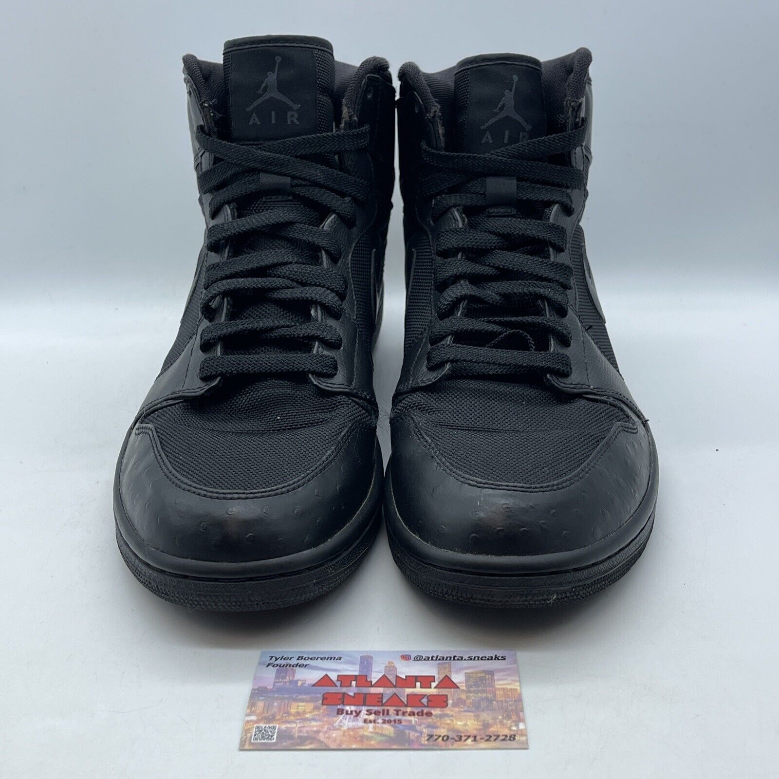 Size 13 - Air Jordan 1 Retro High Anthracite Leather Black (332550-002)