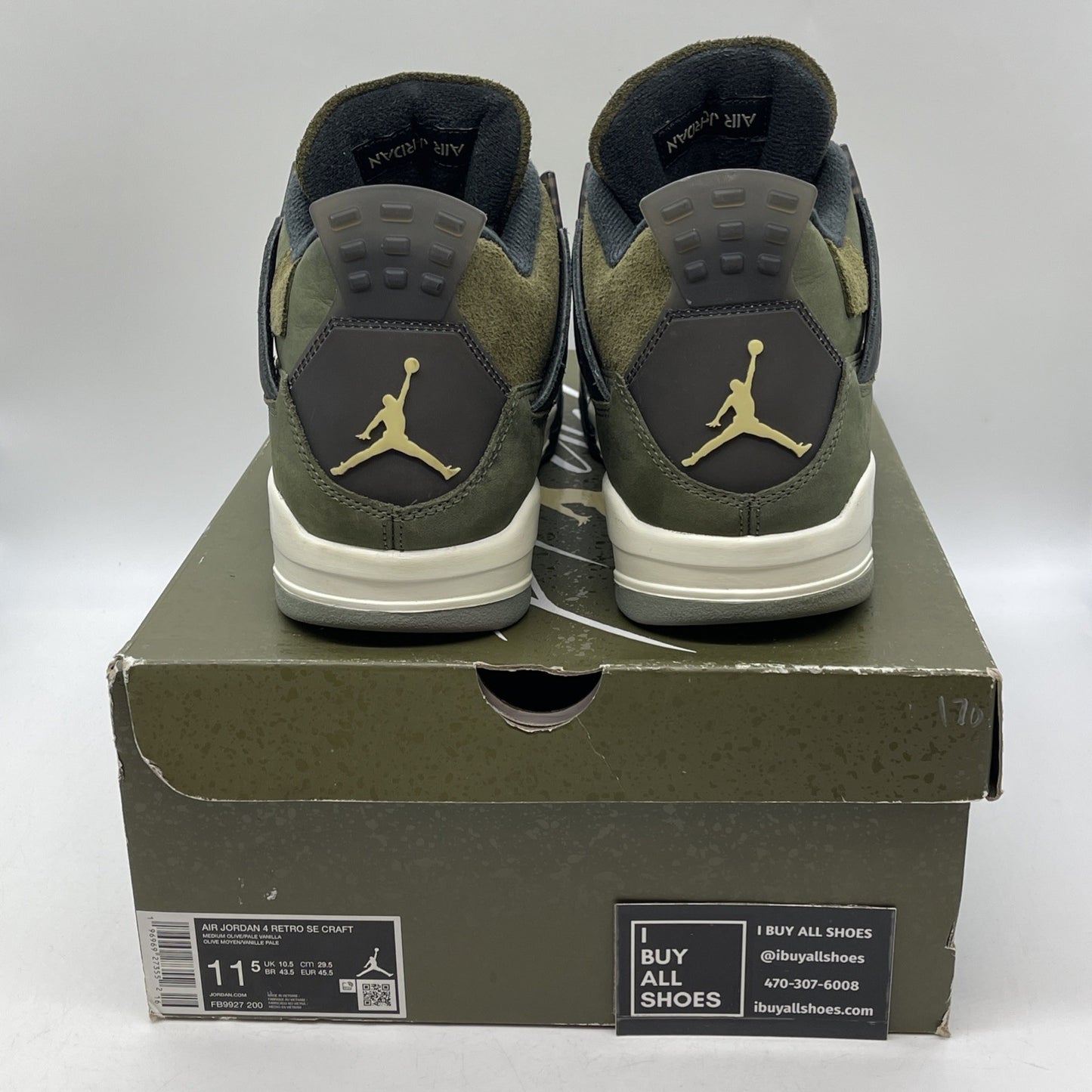 Size 11.5 - Jordan 4 SE Retro Low Craft - Olive Black Suede (FB9927-200)