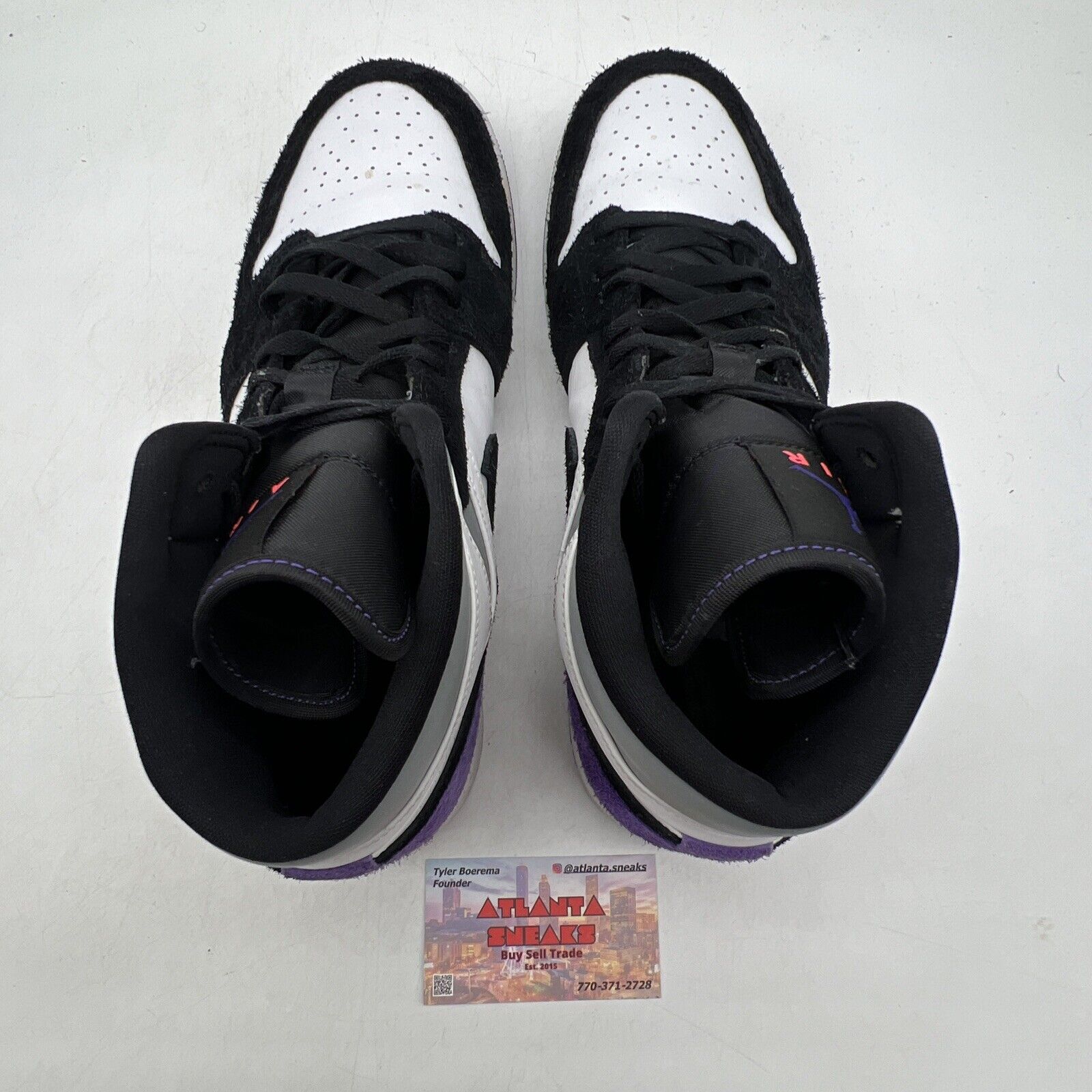 Size 13 - Air Jordan 1 SE Mid Varsity Purple Black White Suede (852542-105)