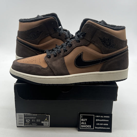 Size 12 - Air Jordan 1 Mid Dark Chocolate Crimson Bliss (DC7294-200)