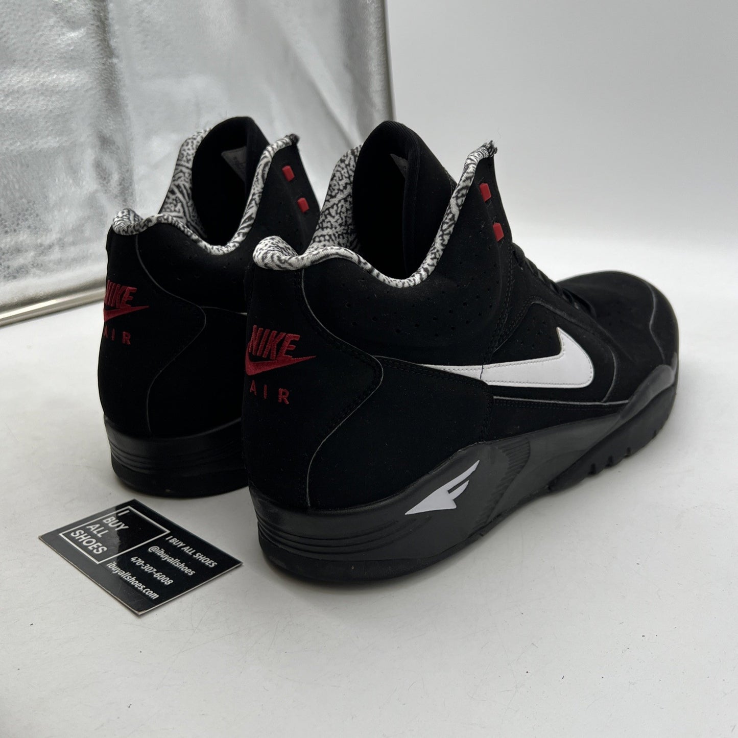 Size 15 - Nike Air Flight Lite Mid Black White (DQ7687-003)