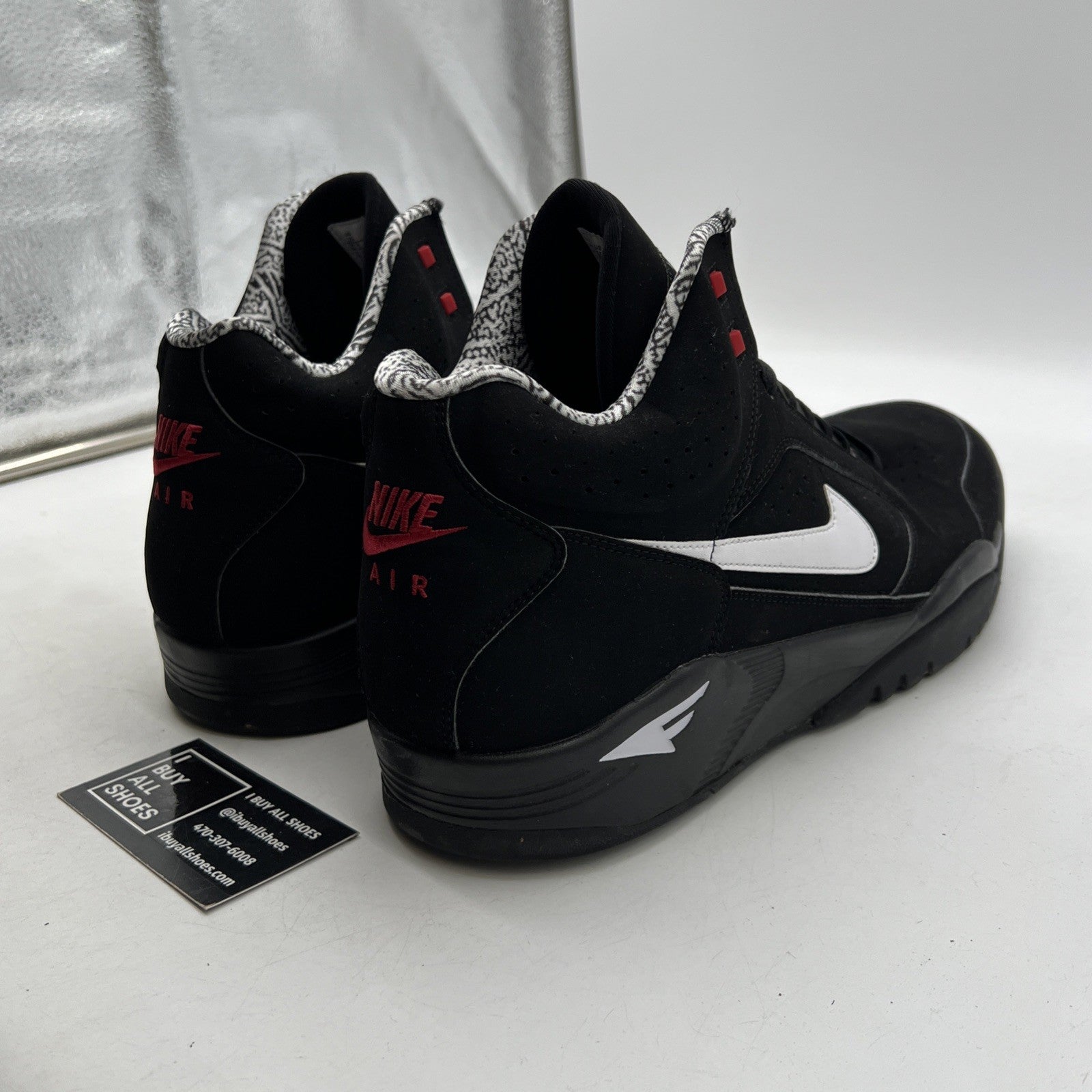 Size 15 - Nike Air Flight Lite Mid Black White (DQ7687-003)