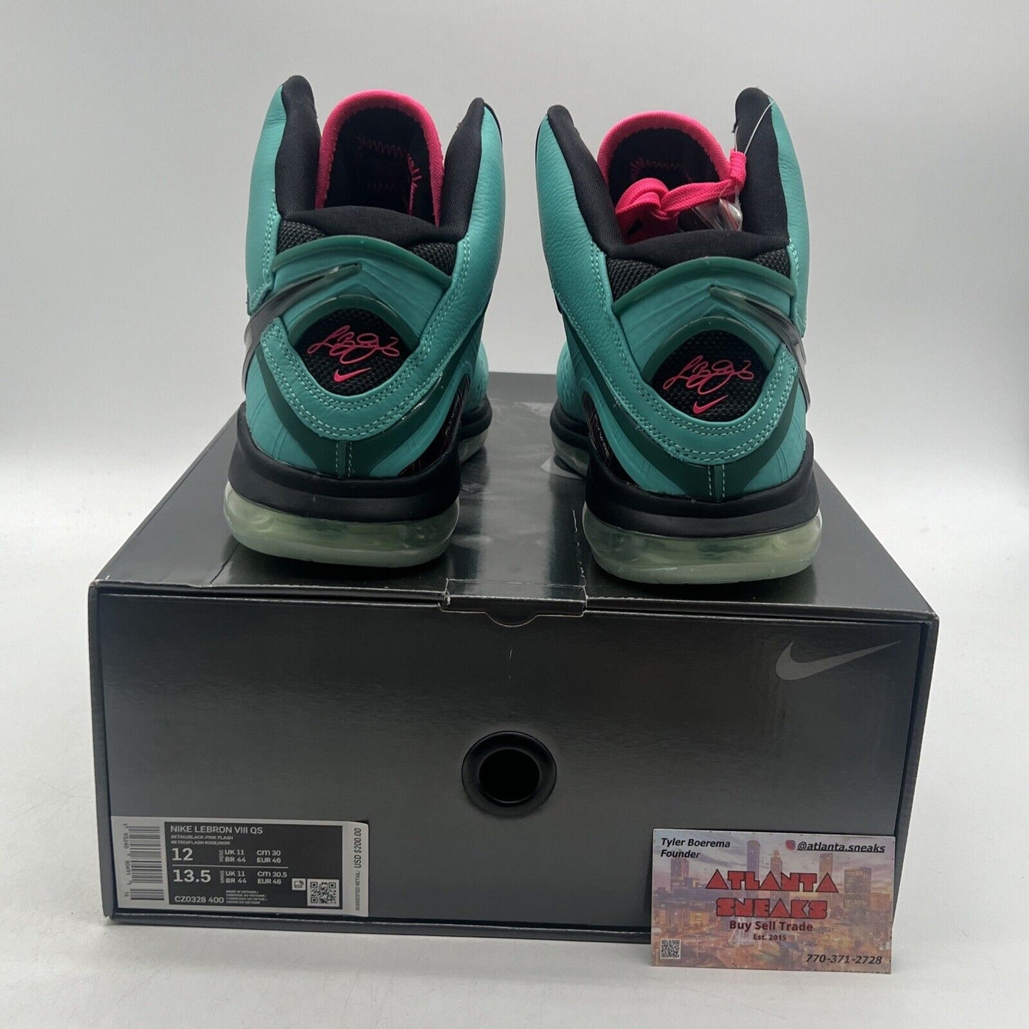 Size 12 - Nike LeBron 8 Retro 2021 Pink Aqua Black (CZ0328-400)