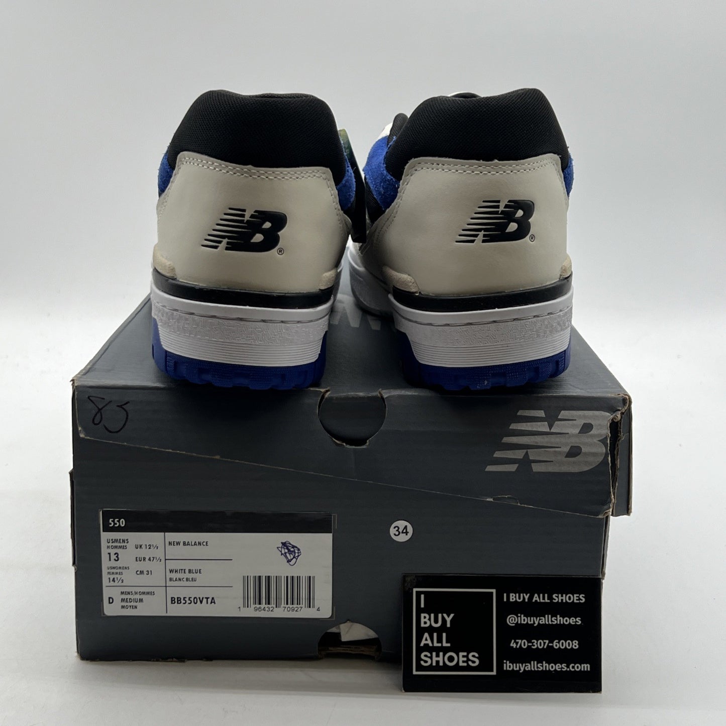 Size 13 - New Balance 550 Sea Salt Team Royal (BB550VTA)