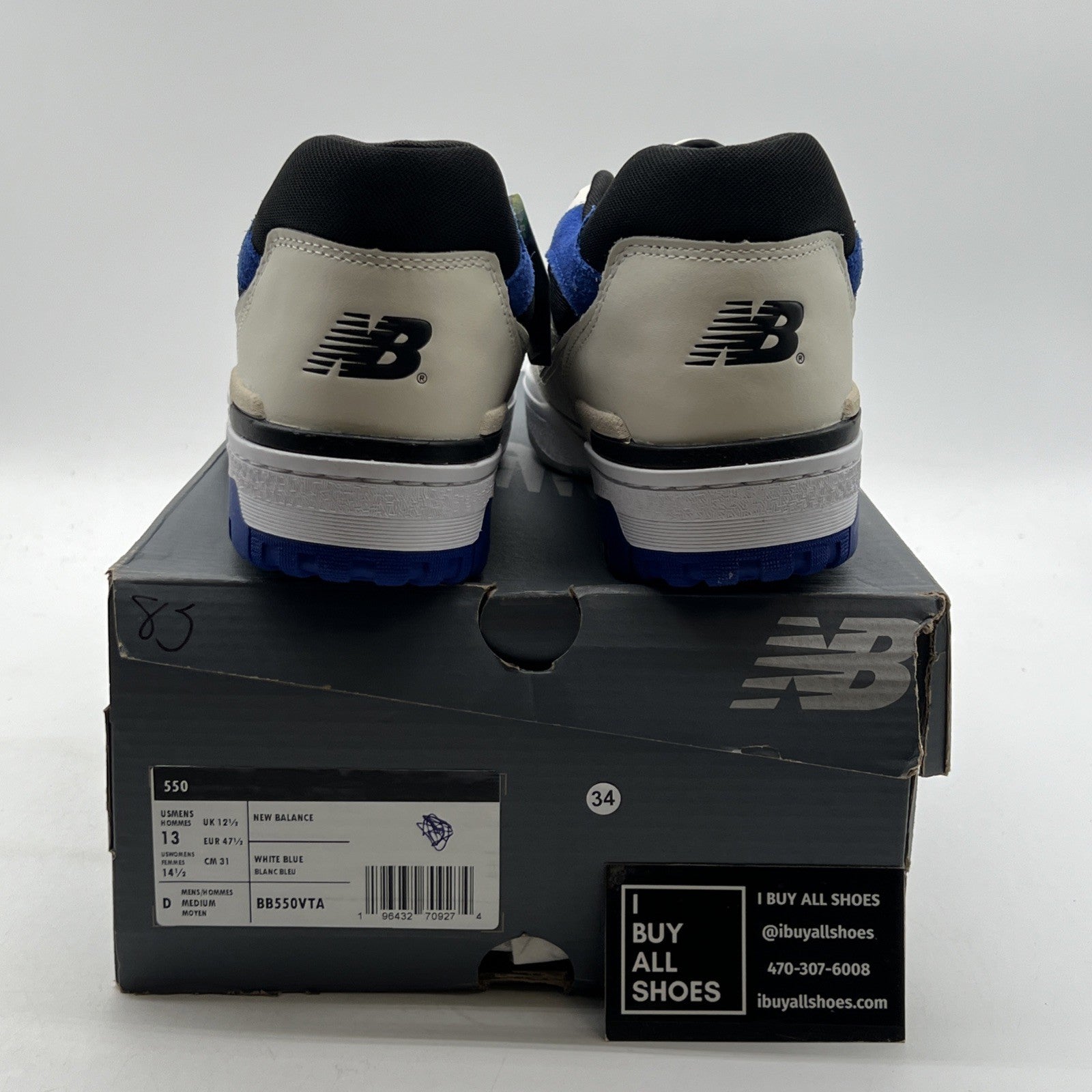 Size 13 - New Balance 550 Sea Salt Team Royal (BB550VTA)