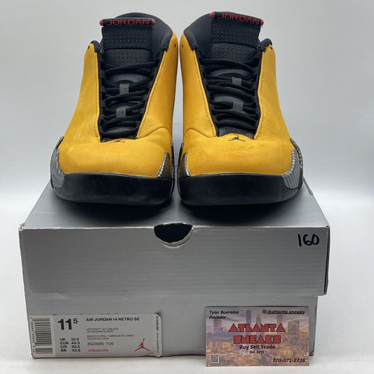 Size 11.5 - Air Jordan 14 Retro Reverse Ferrari Black Yellow Grey (BQ3685-706)