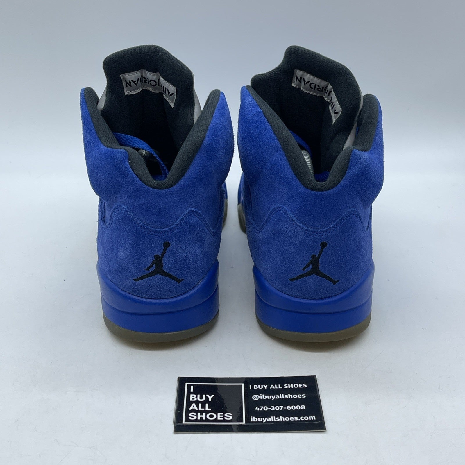 Size 9.5 - Air Jordan 5 Retro Blue Suede Black (136027-401)